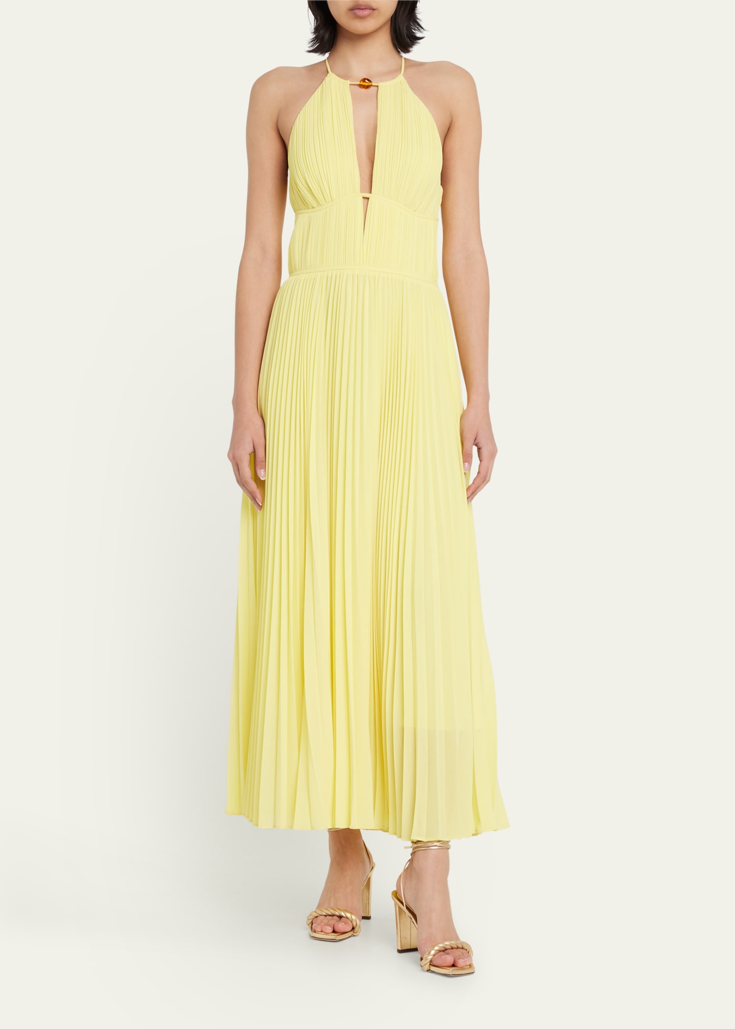 open lace back dress Mango Lace Cut-out Long Silk Slip Dress main image 1