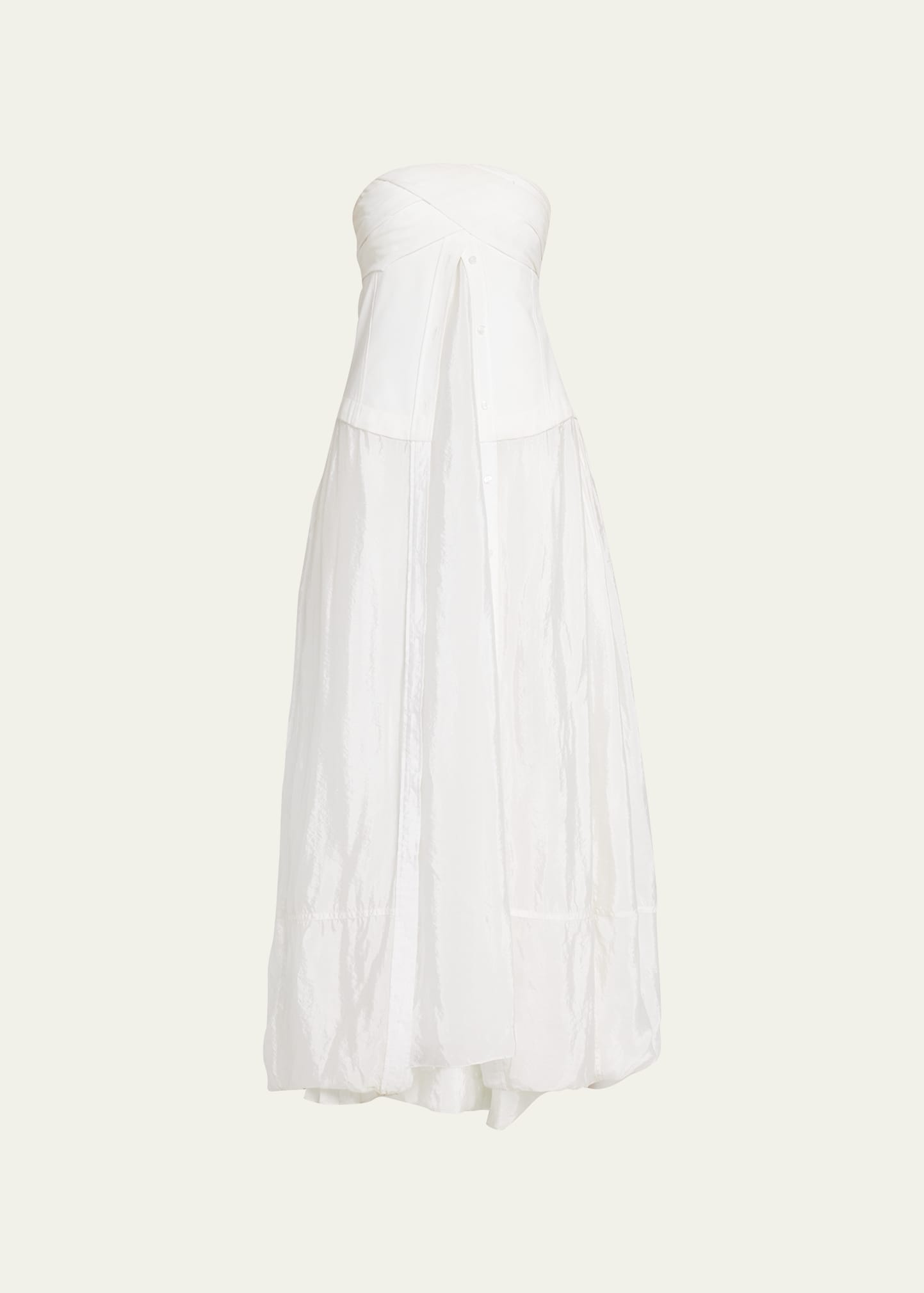SIMKHAI Ala Strapless Poplin Parachute Maxi Shirtdress - Bergdorf Goodman SIMKHAI Ala Strapless Poplin Parachute Maxi Shirtdress