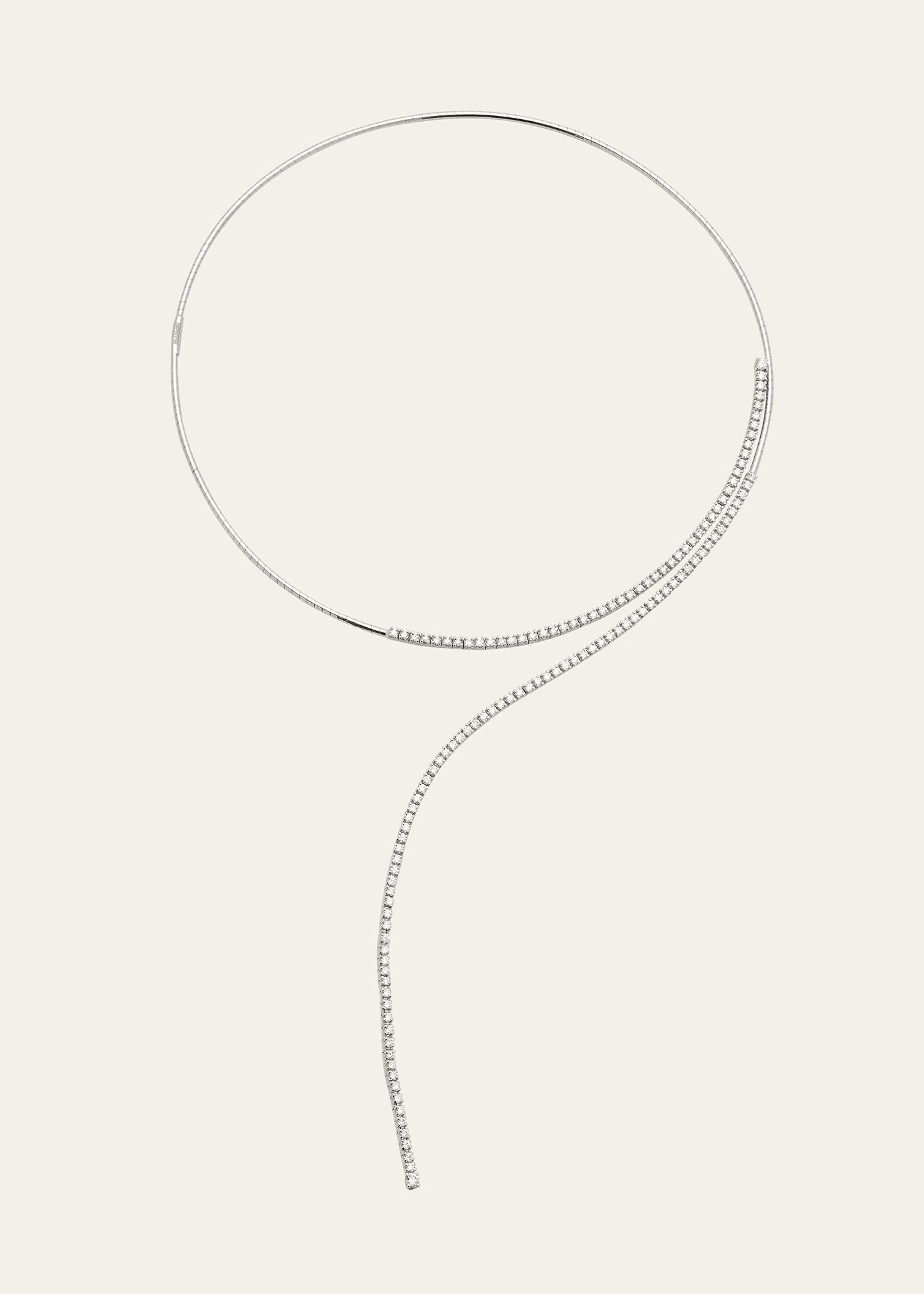 Mattia Cielo White Gold and Titanium Wrap Necklace with Diamonds