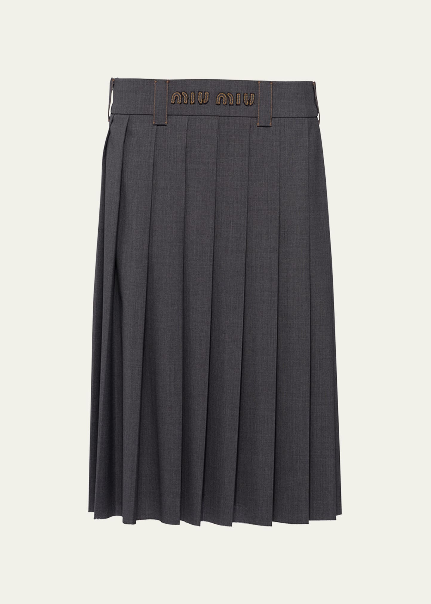 Miu Miu Pleated Midi Skirt - Bergdorf Goodman