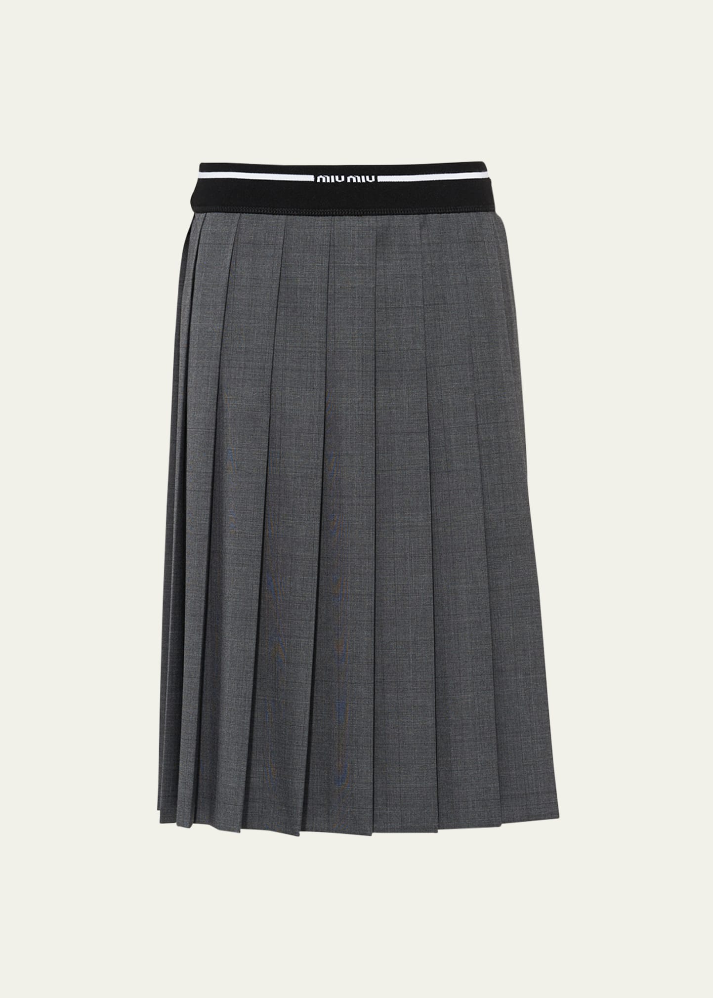 Miu Miu Prince of Wales Check Pleated Skirt - Bergdorf Goodman