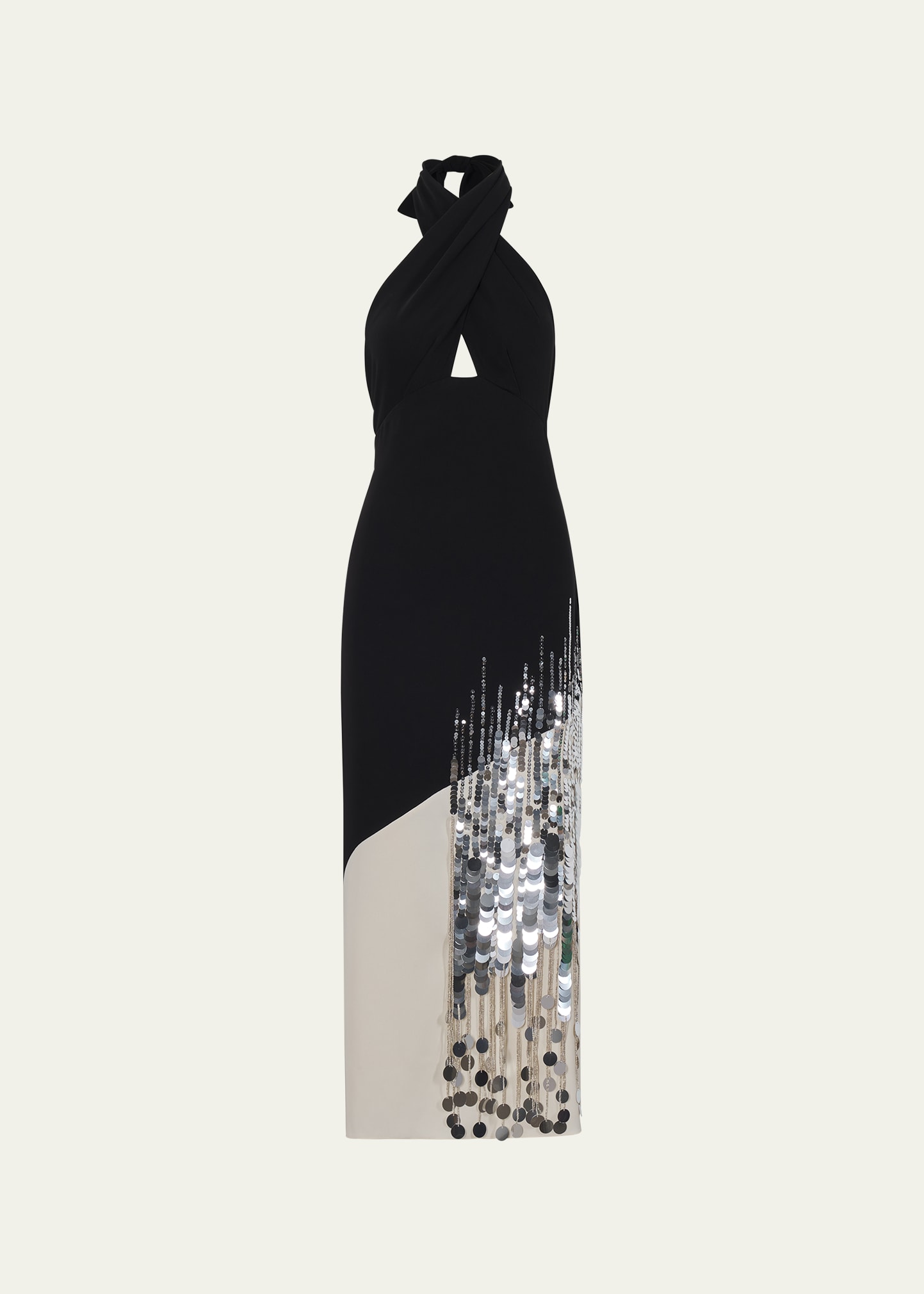 Johanna Ortiz Artist Refuge Sequined Two-Tone Midi Dress