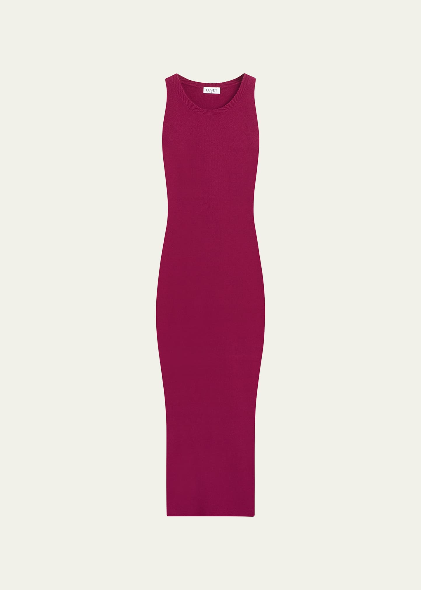 leset red dress LESET Red Yoko V Midi Dress LESET