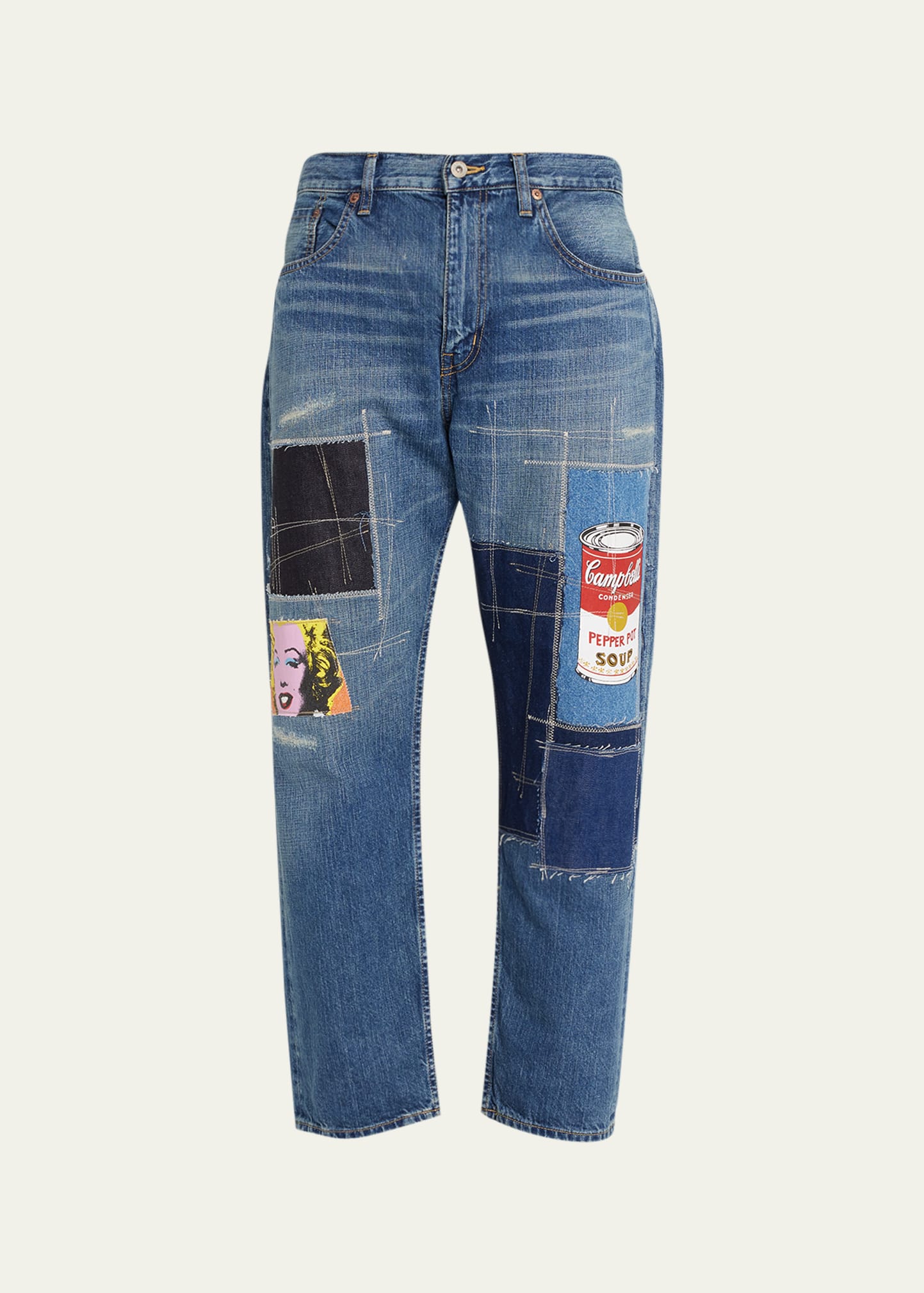   Jeans Andy Warhol Gジャン XS Junya Watanabe Men's Andy Warhol Patchwork Jeans - Bergdorf