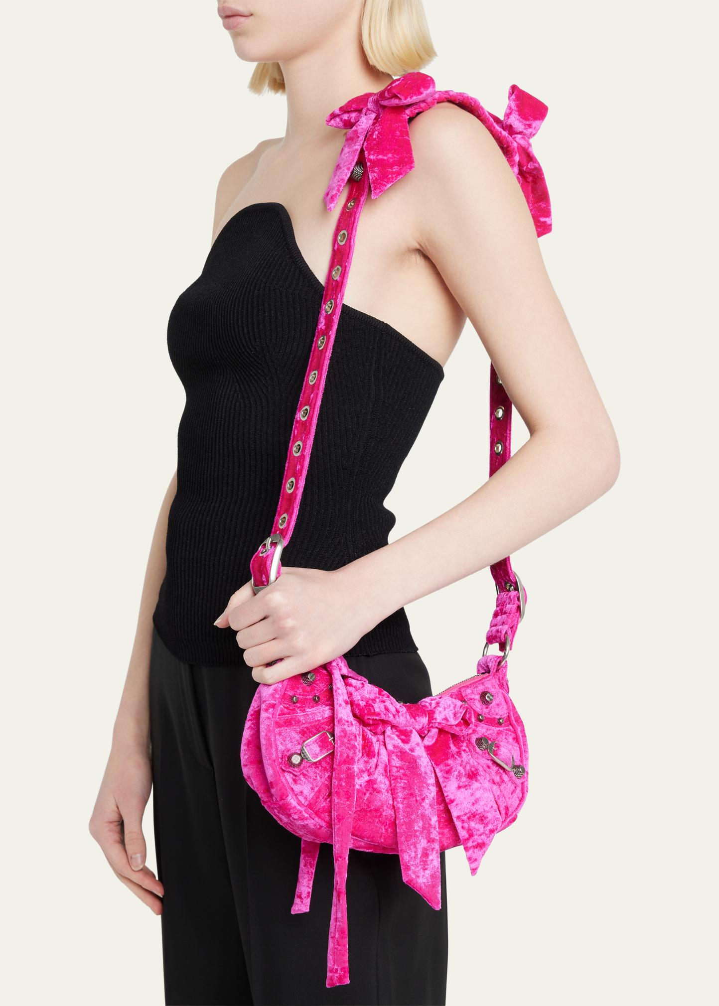 Balenciaga Le Cagole XS Velvet Bow Shoulder Bag - Bergdorf Goodman