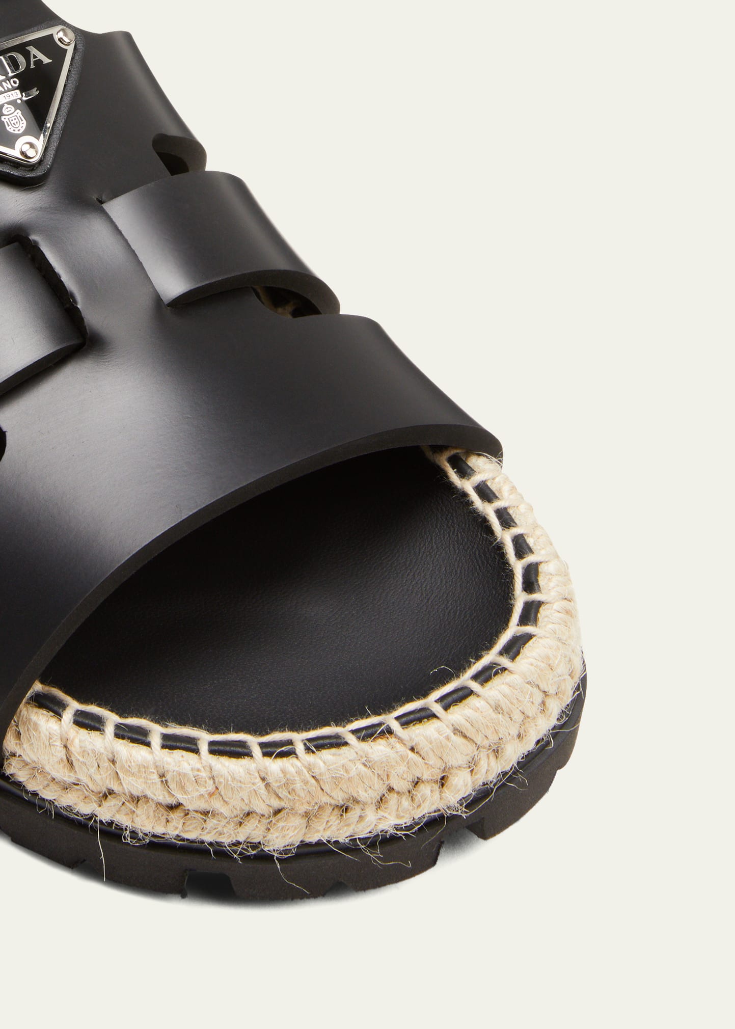 Prada Soft Rope and Leather Cage Sandals - Bergdorf Goodman