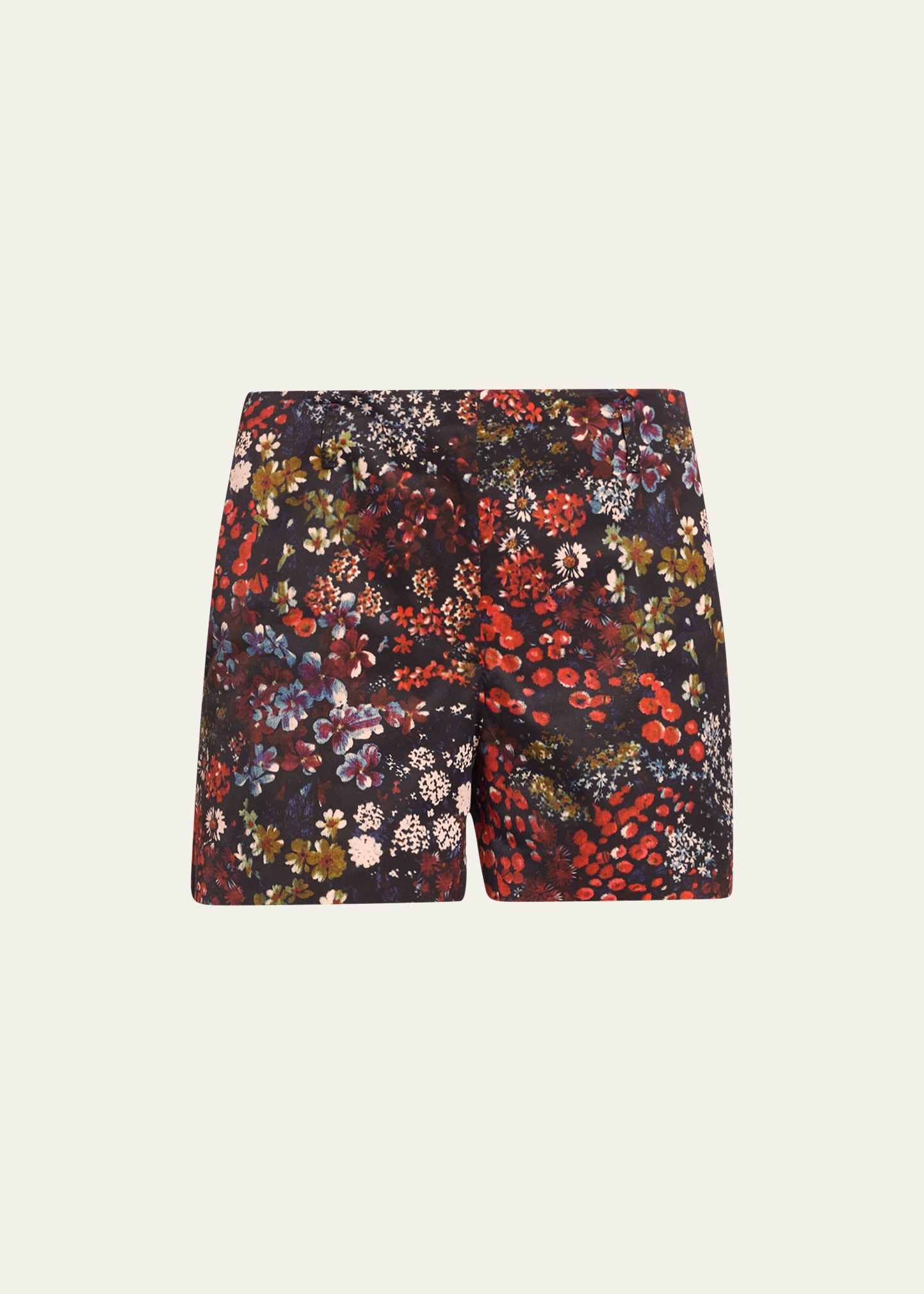 Paolina Floral-Print Tailored Shorts