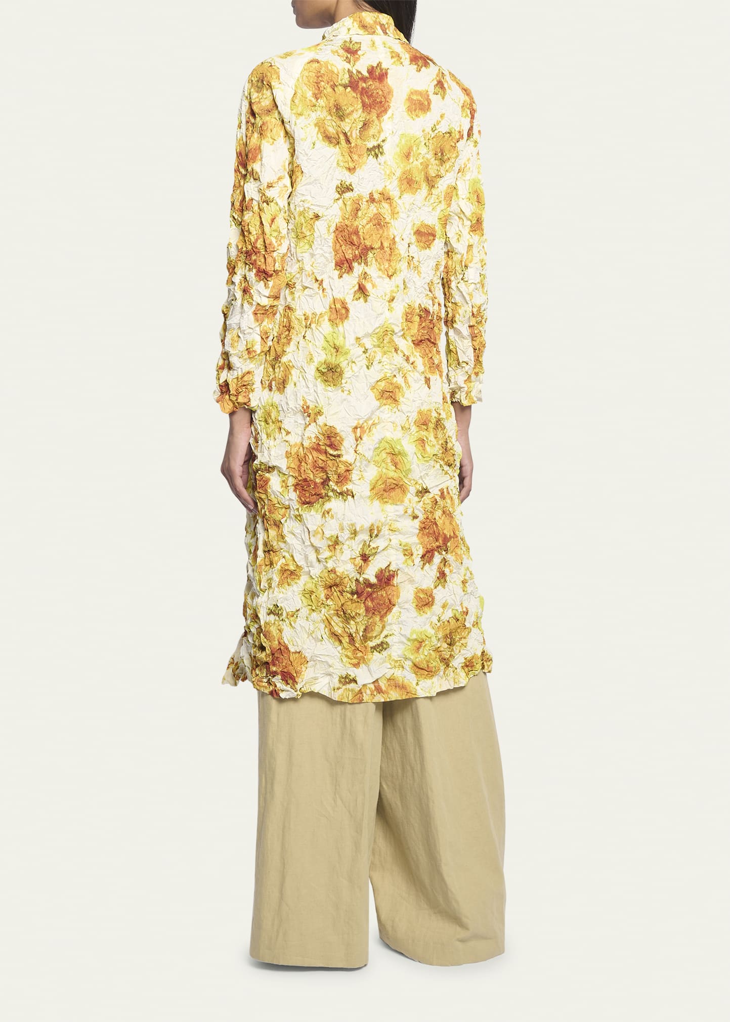 Dries Van Noten Raltonas Crush Crinkled Floral Coat - Bergdorf Goodman