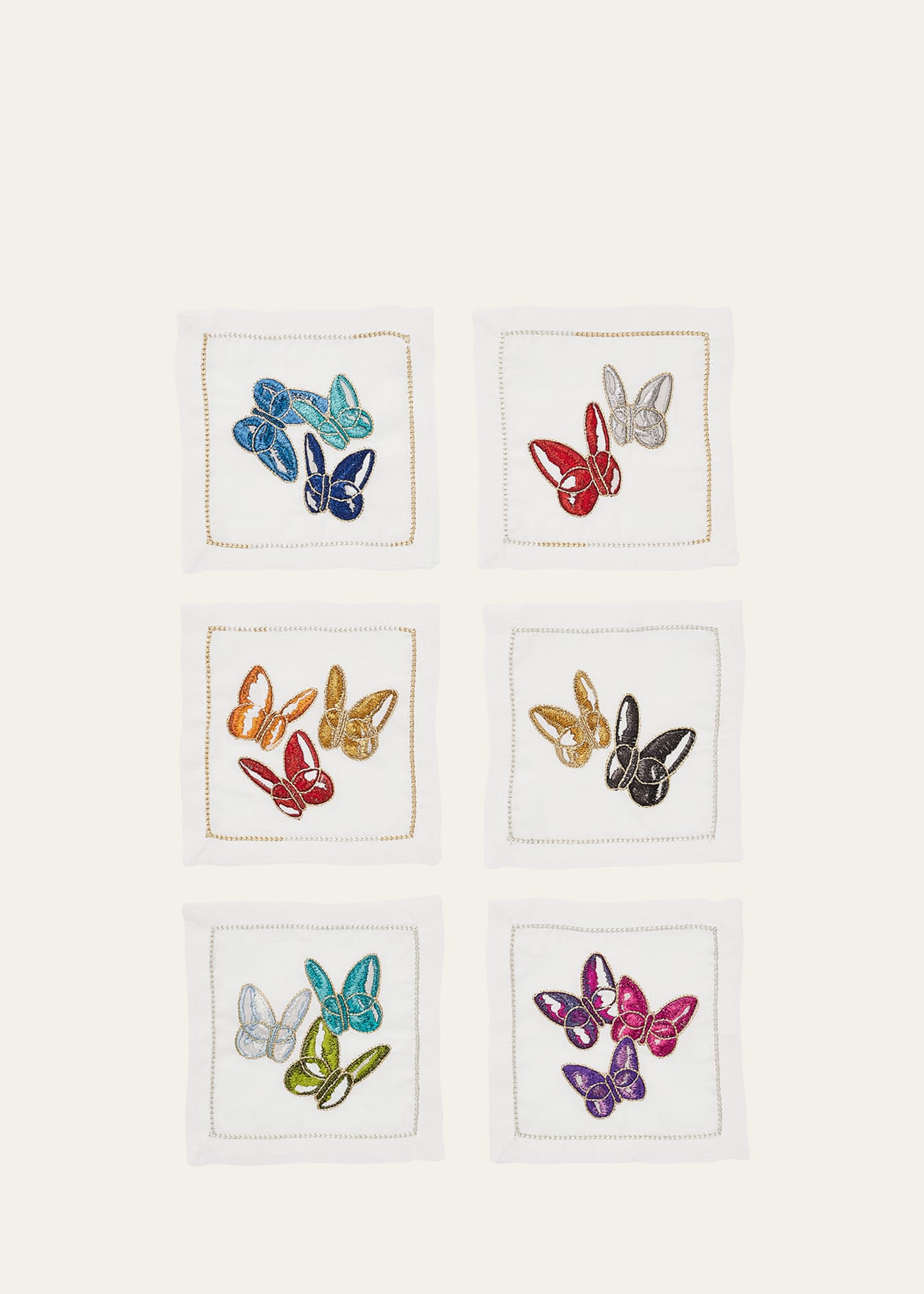 Baccarat x Kim Seybert Butterflies Cocktail Napkins, Set of 6 - Bergdorf  Goodman