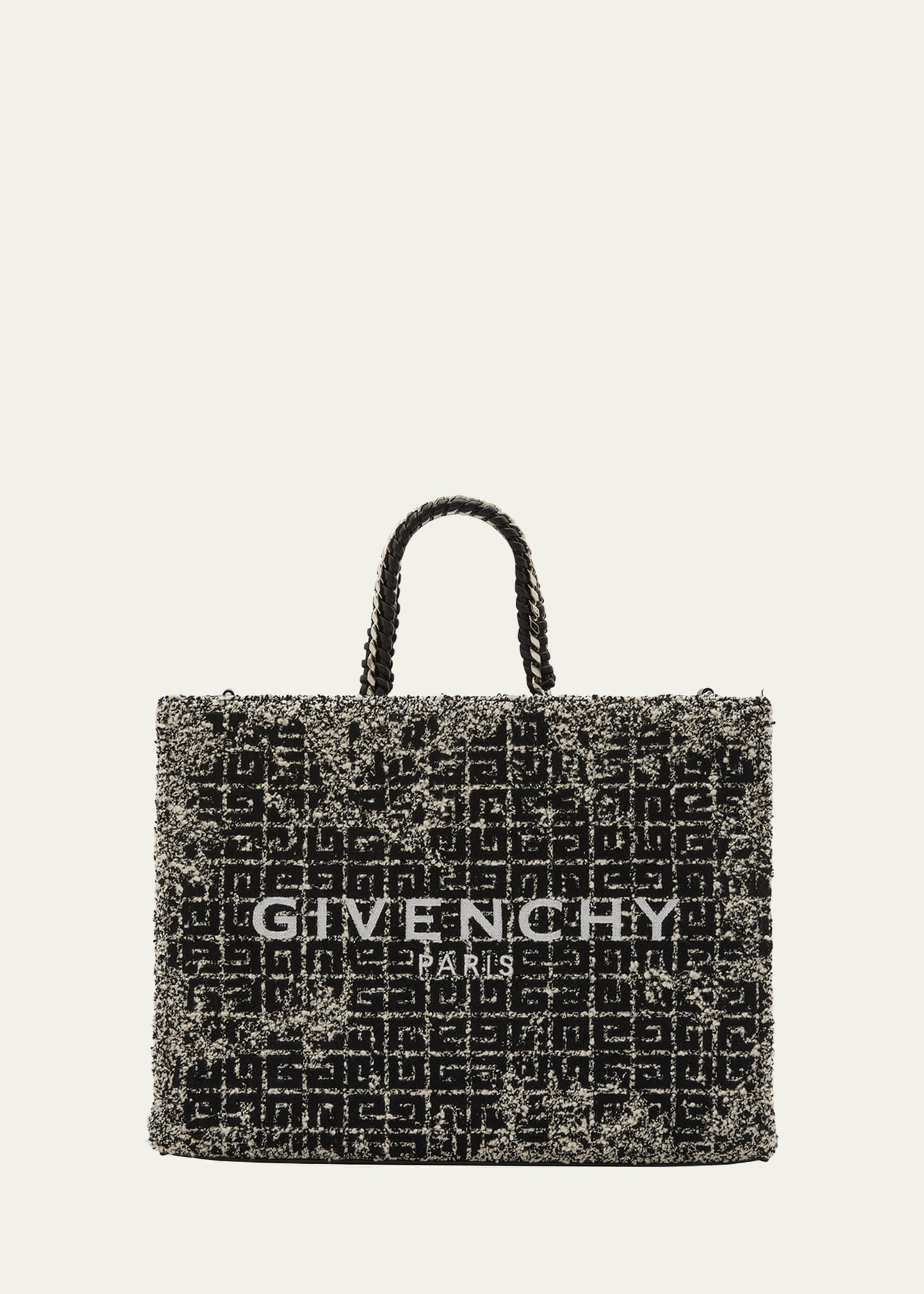 Givenchy G-Tote Medium Shopping Bag in 4G Logo Tweed with