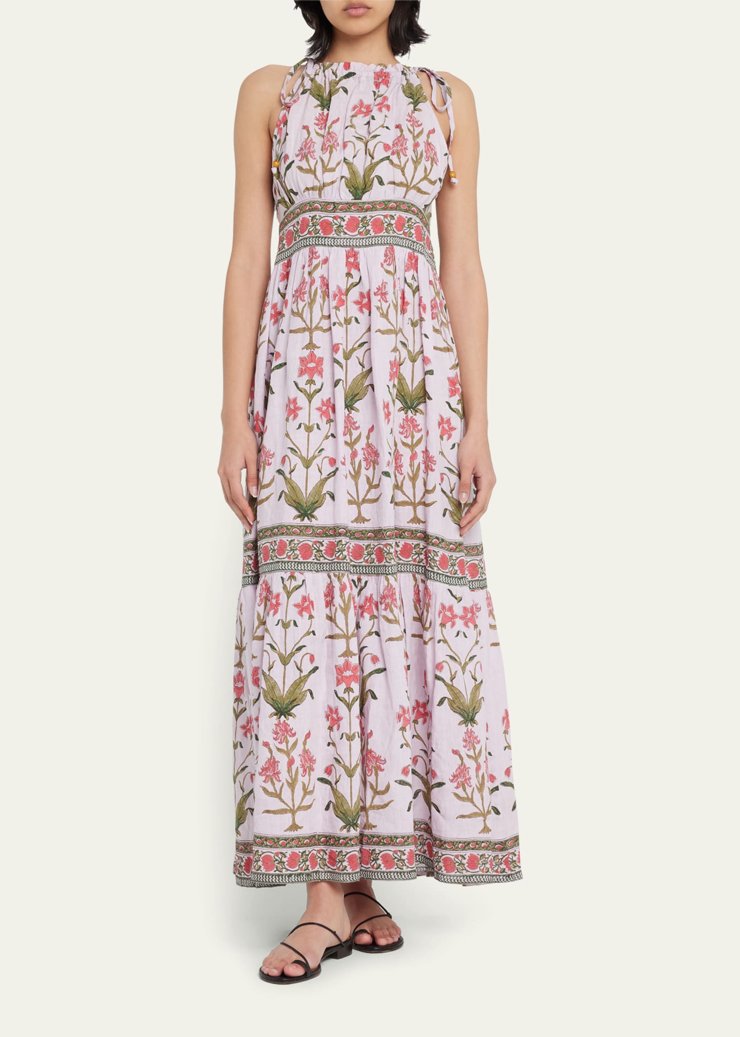knee length dresses for ladies Ellianna Floral Maxi Dress in Brick