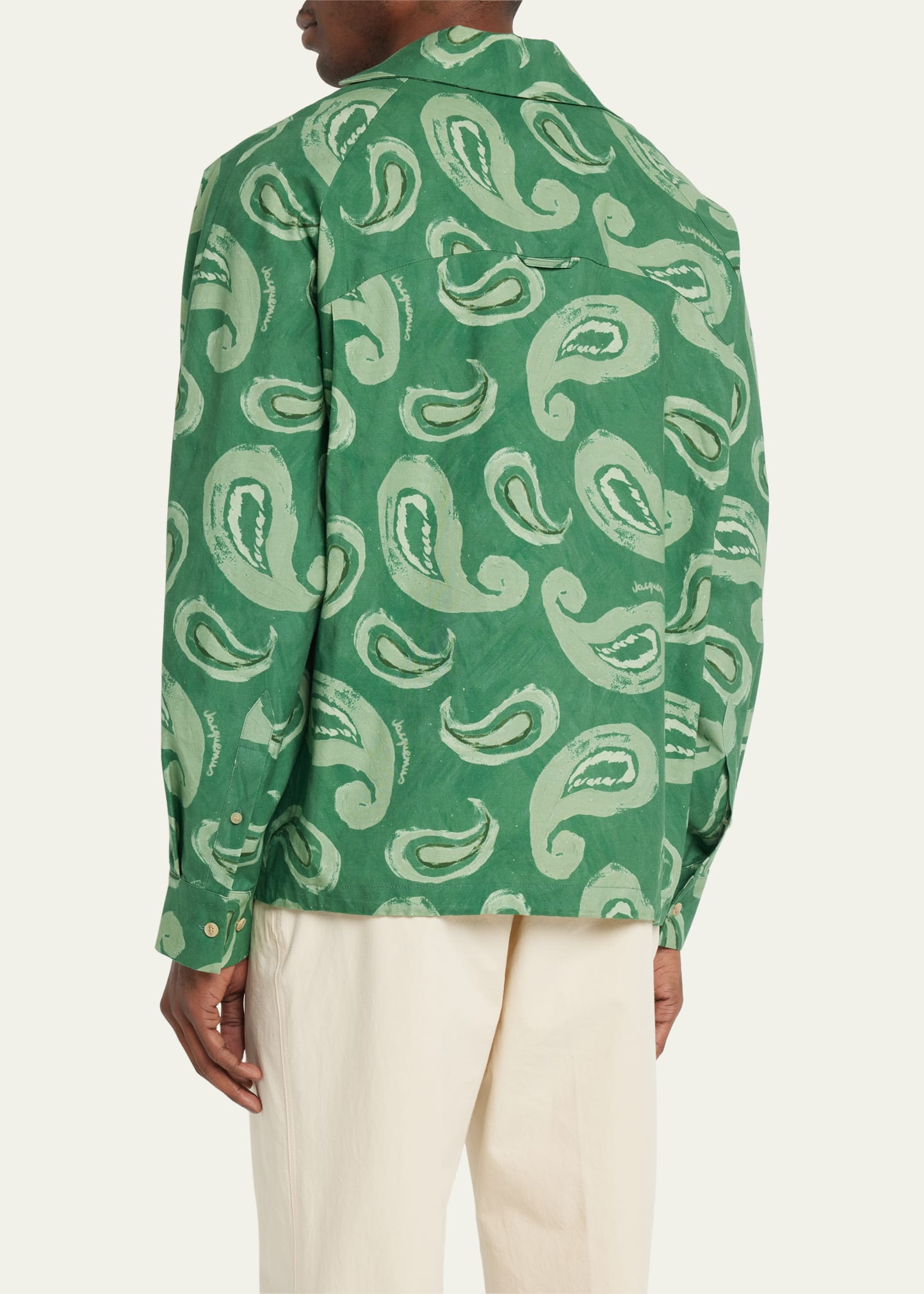 Jacquemus Men's Paisley Open-Chest Pullover Shirt - Bergdorf Goodman