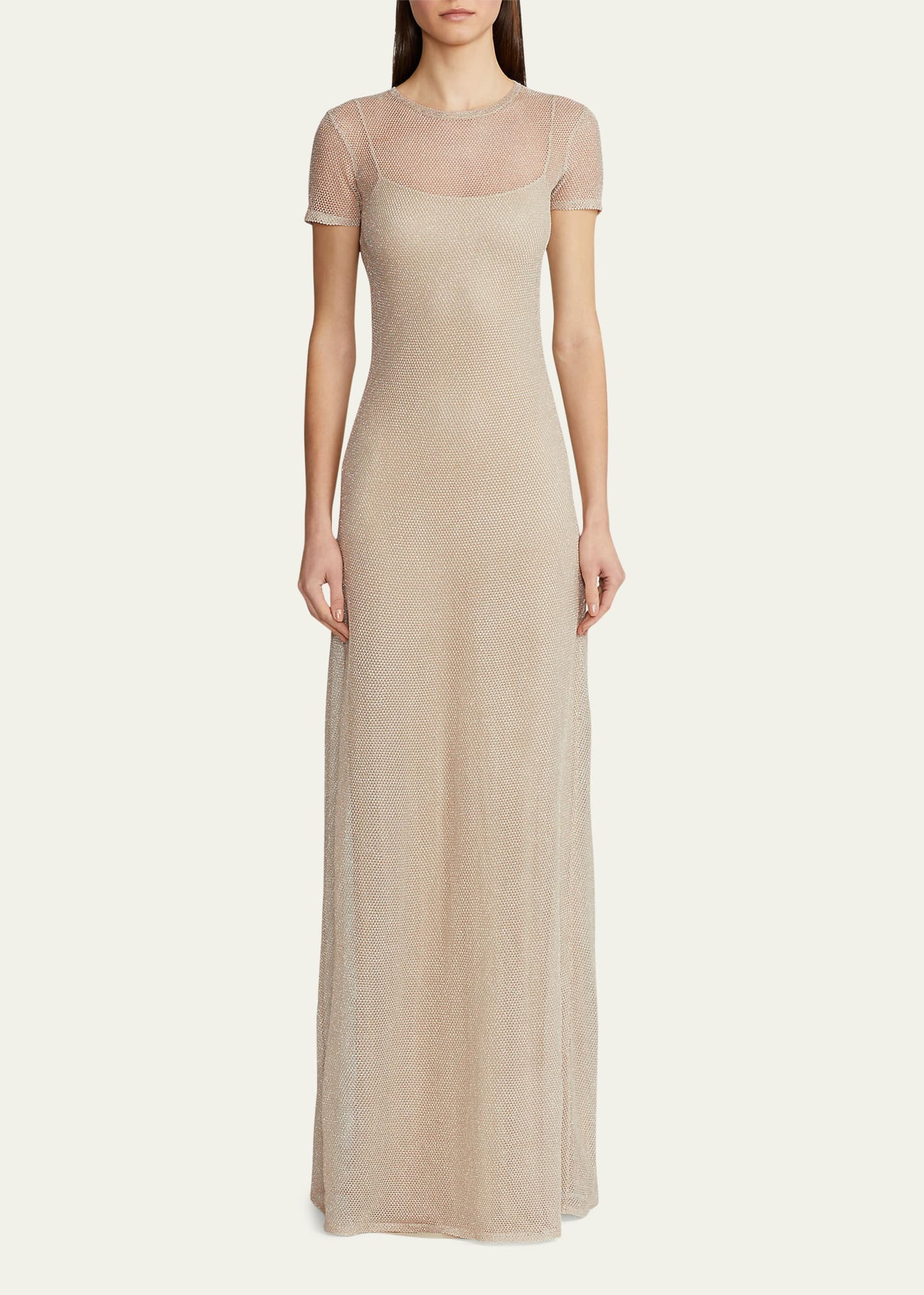 Ralph Lauren Collection Net Overlay Maxi Dress
