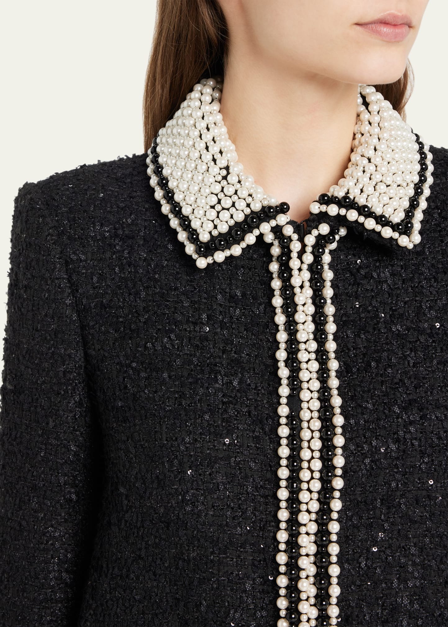 ALICE + OLIVIA Kidman Pearl-Embellished Tweed Jacket - Bergdorf