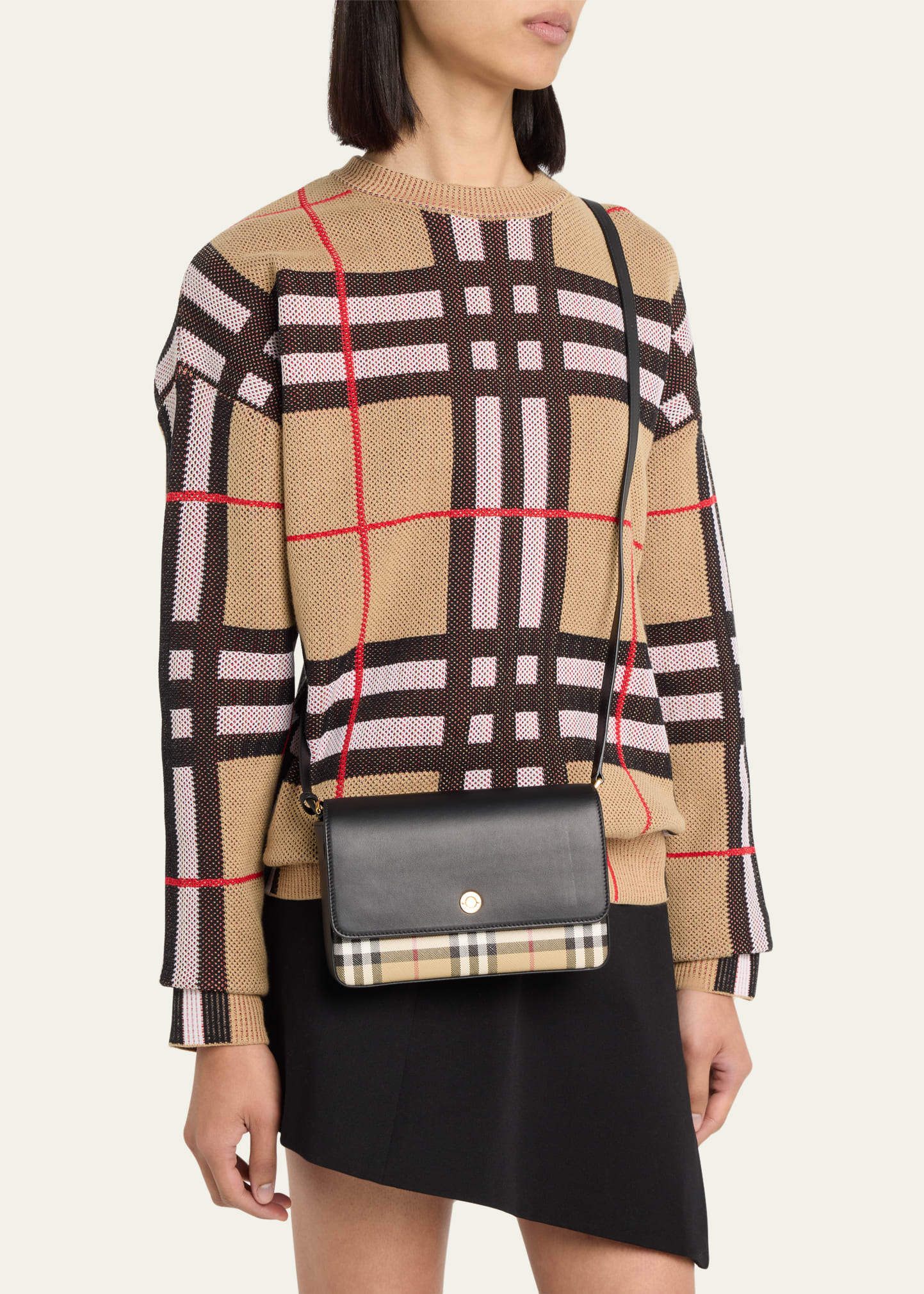 Burberry New Hampshire Check Leather Crossbody Bag - Bergdorf Goodman