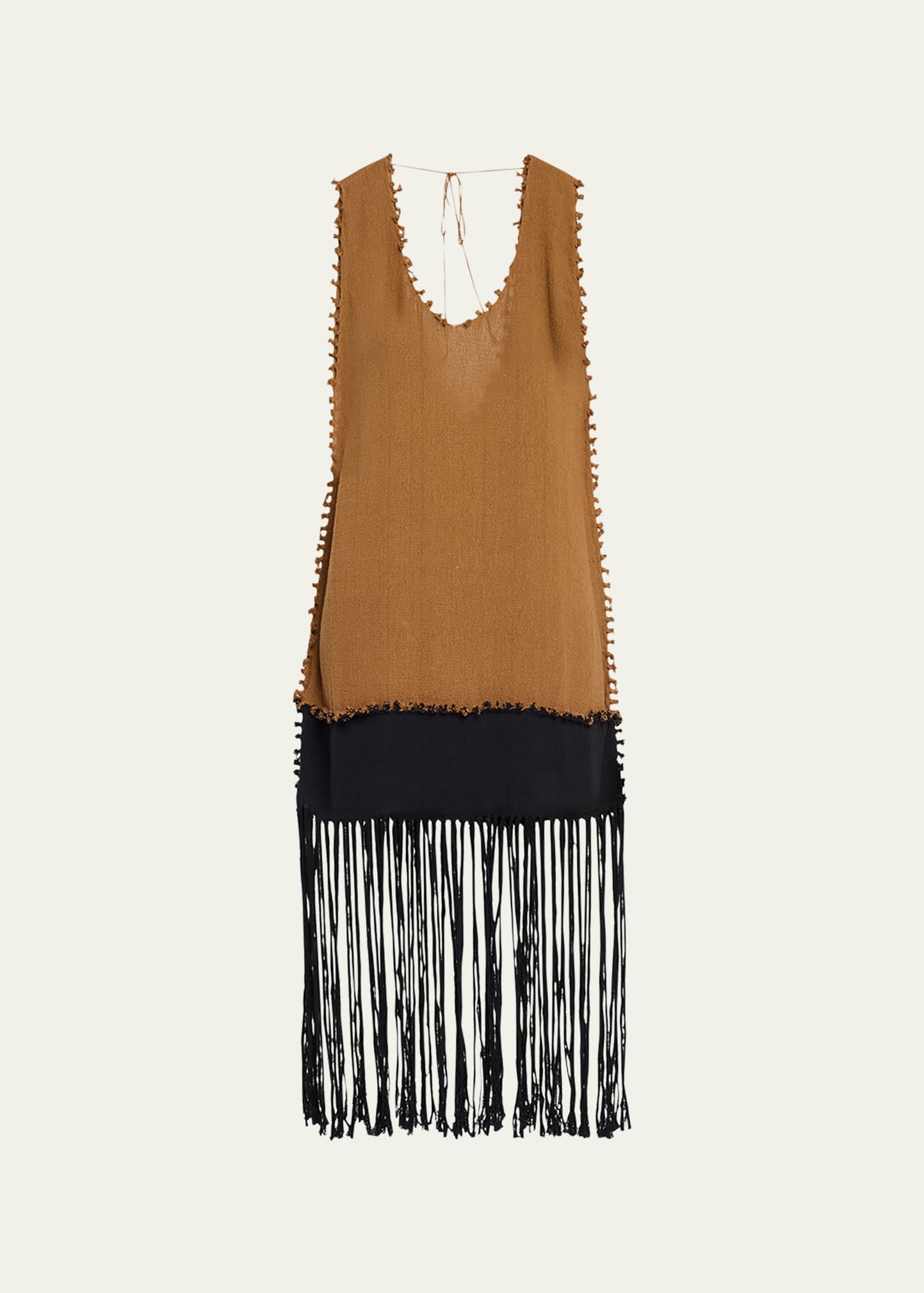 CARAVANA Wari Fringe Trim Midi Dress