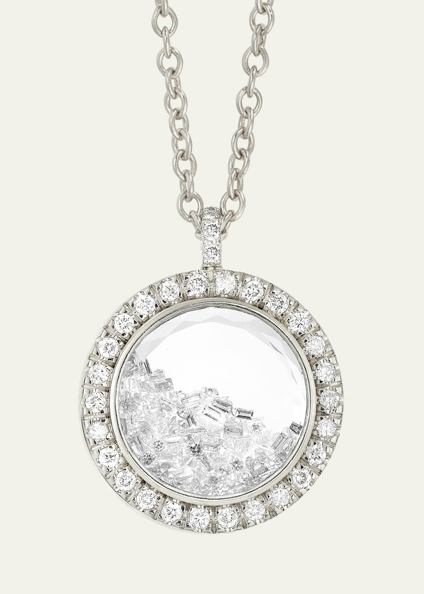 Moritz Glik Diamond Halo Pendant with Diamonds in White Sapphire Shaker