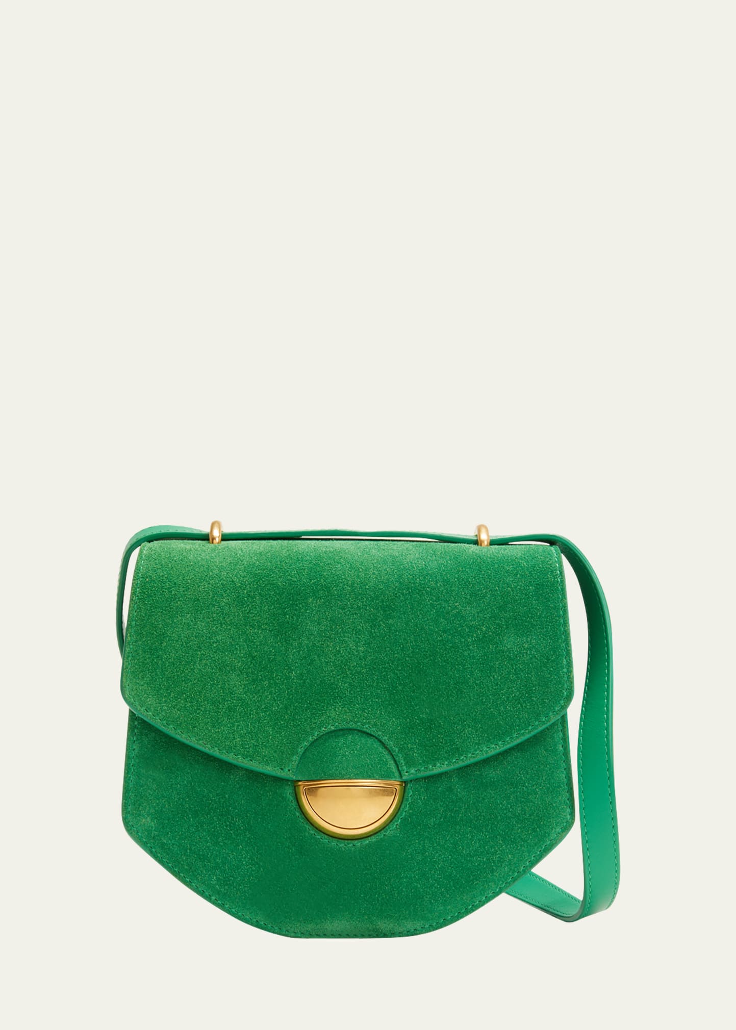 Proenza Schouler - Proenza Schouler Suede Mini Round Dia Bag in Bottle Green - Hampden Clothing