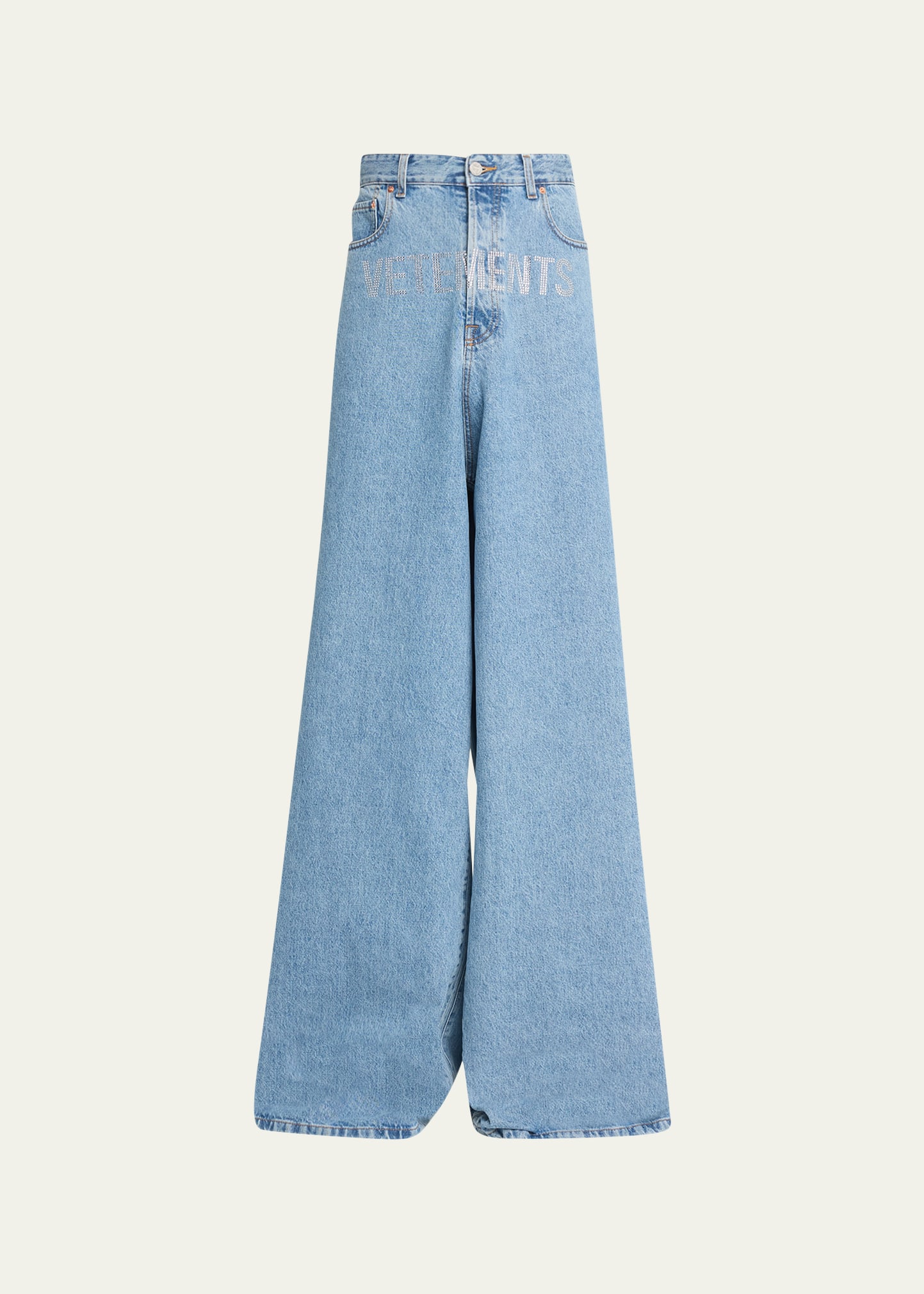 Vetements Men's Crystal Logo Baggy Jeans