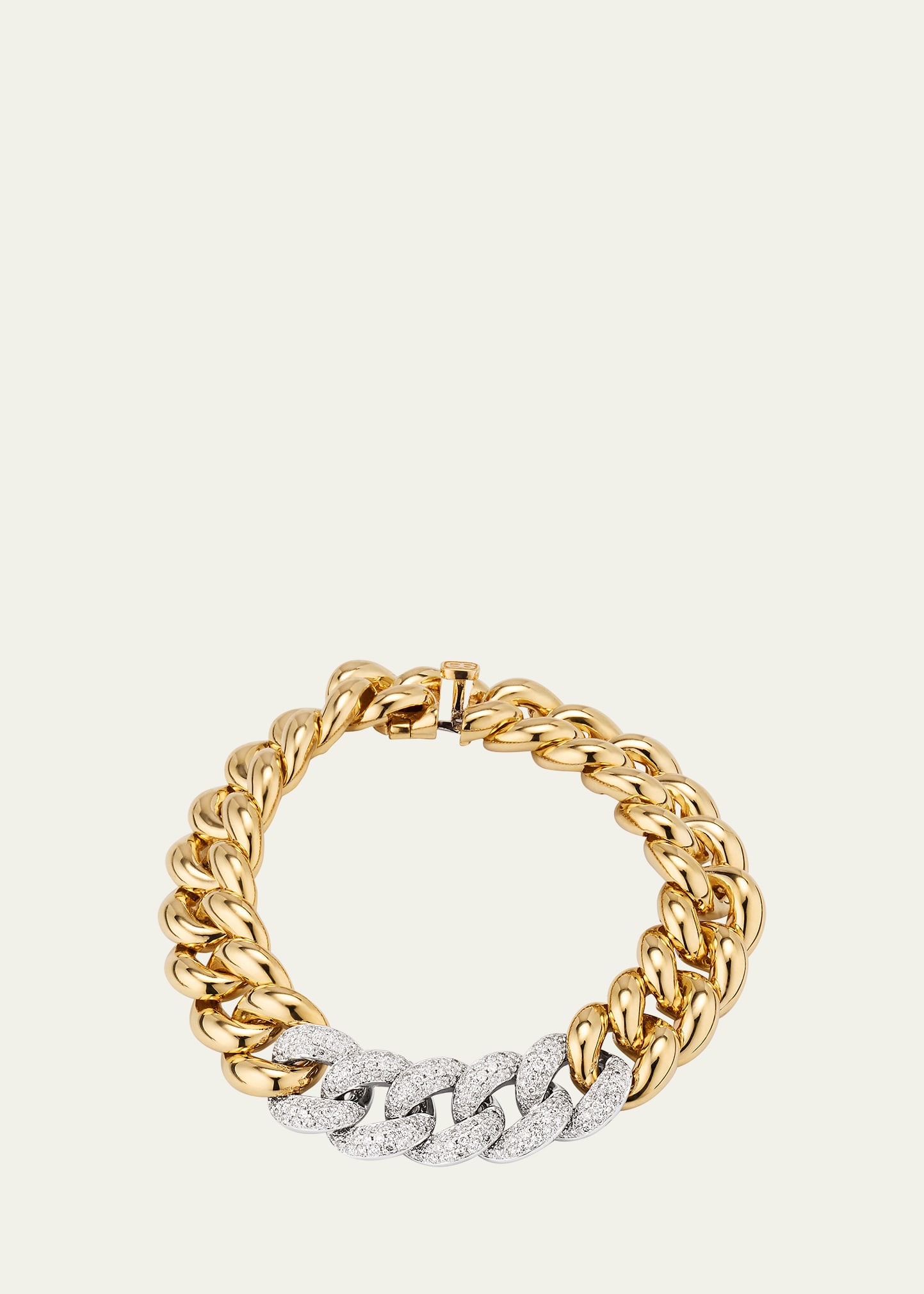 Sydney Evan 14k Yellow Gold Chain Link Bracelet With Pave Diamonds