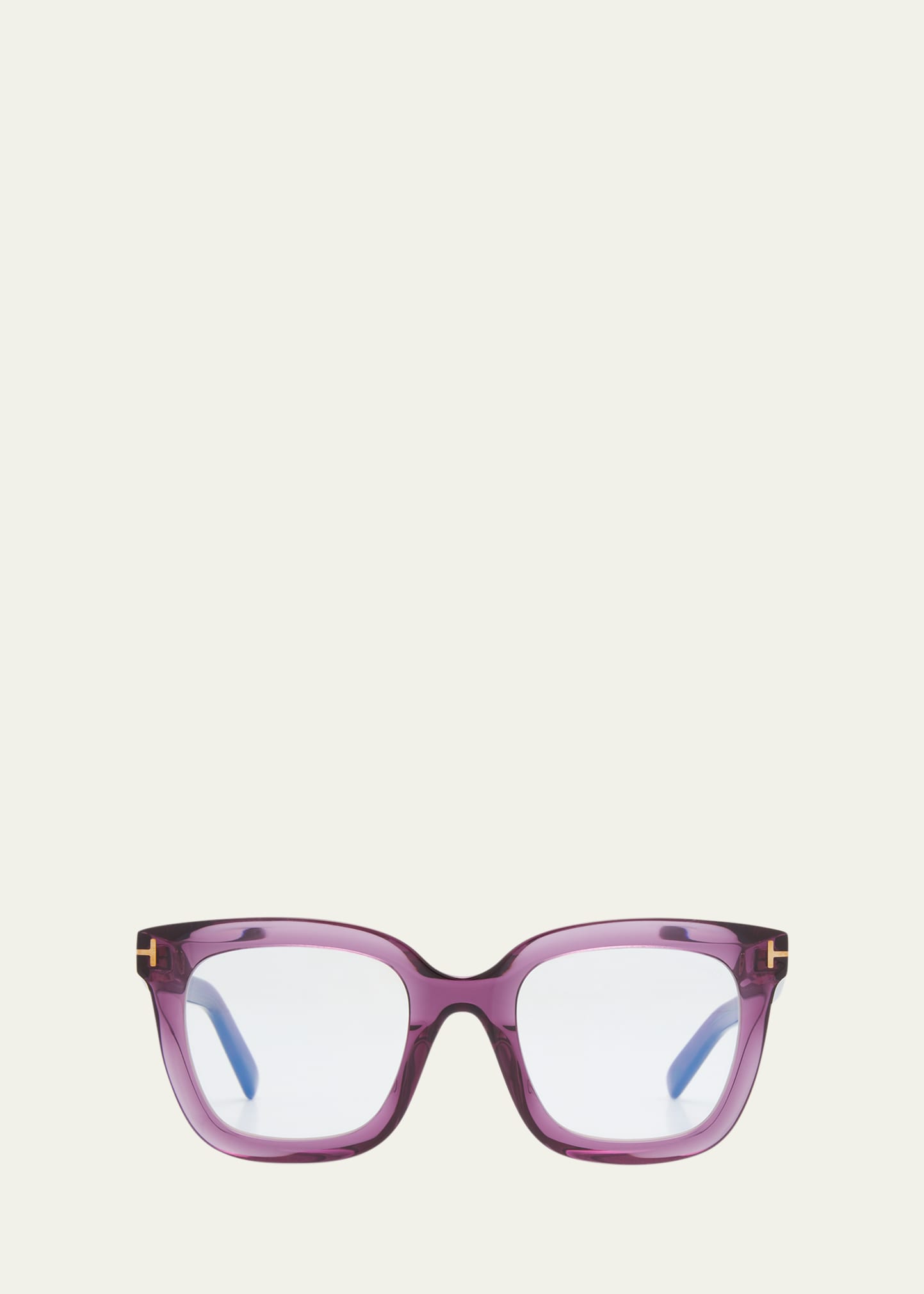 TOM FORD Violet Blue Blocking Square Acetate Glasses - Bergdorf Goodman