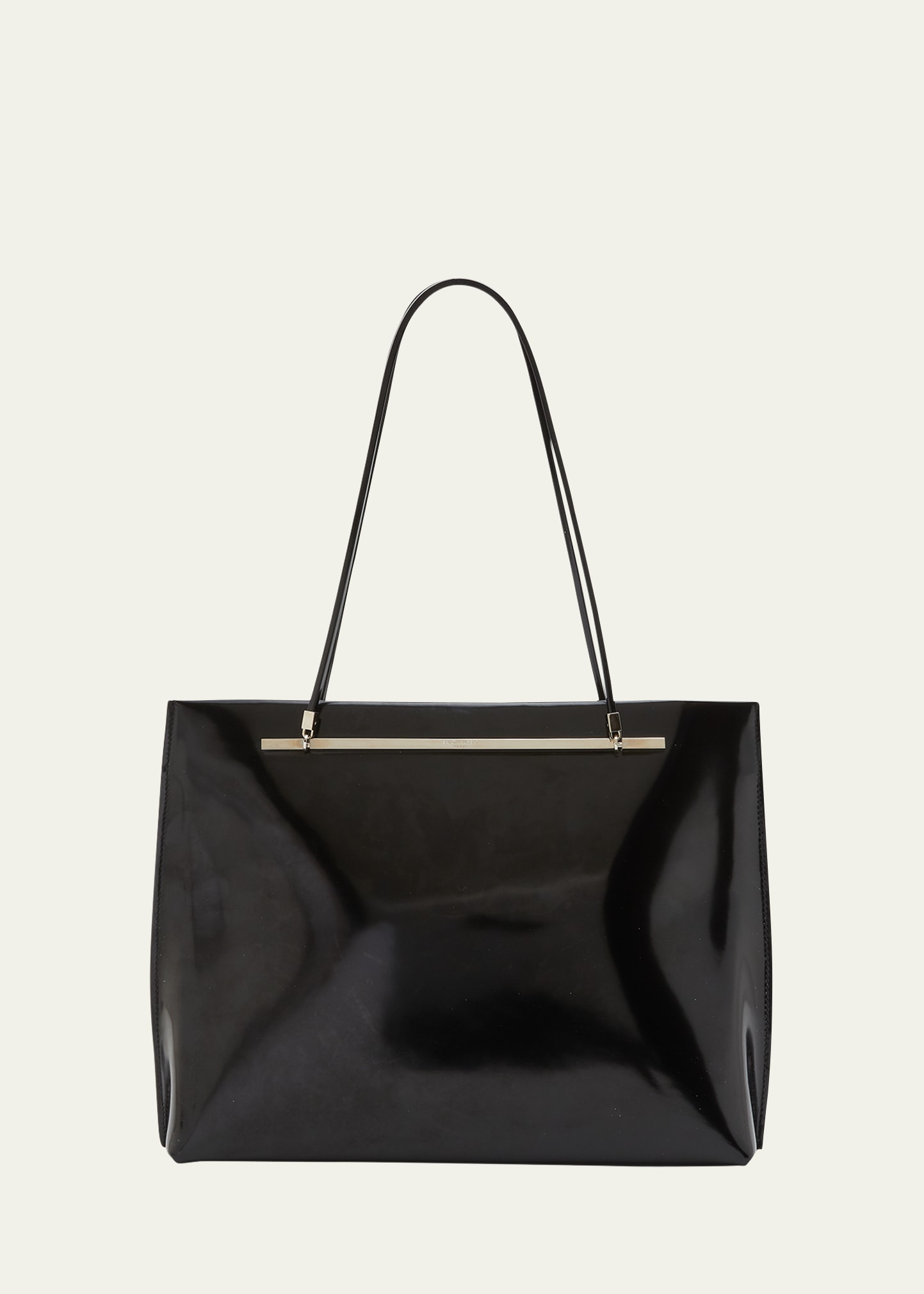 Saint Laurent Large Leather Shopping Tote Bag, White - Bergdorf Goodman