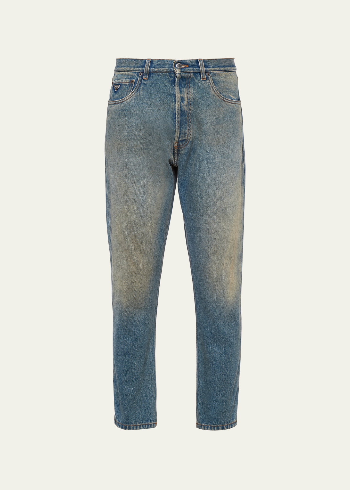 Prada Men's Light Treated Denim Jeans - Bergdorf Goodman