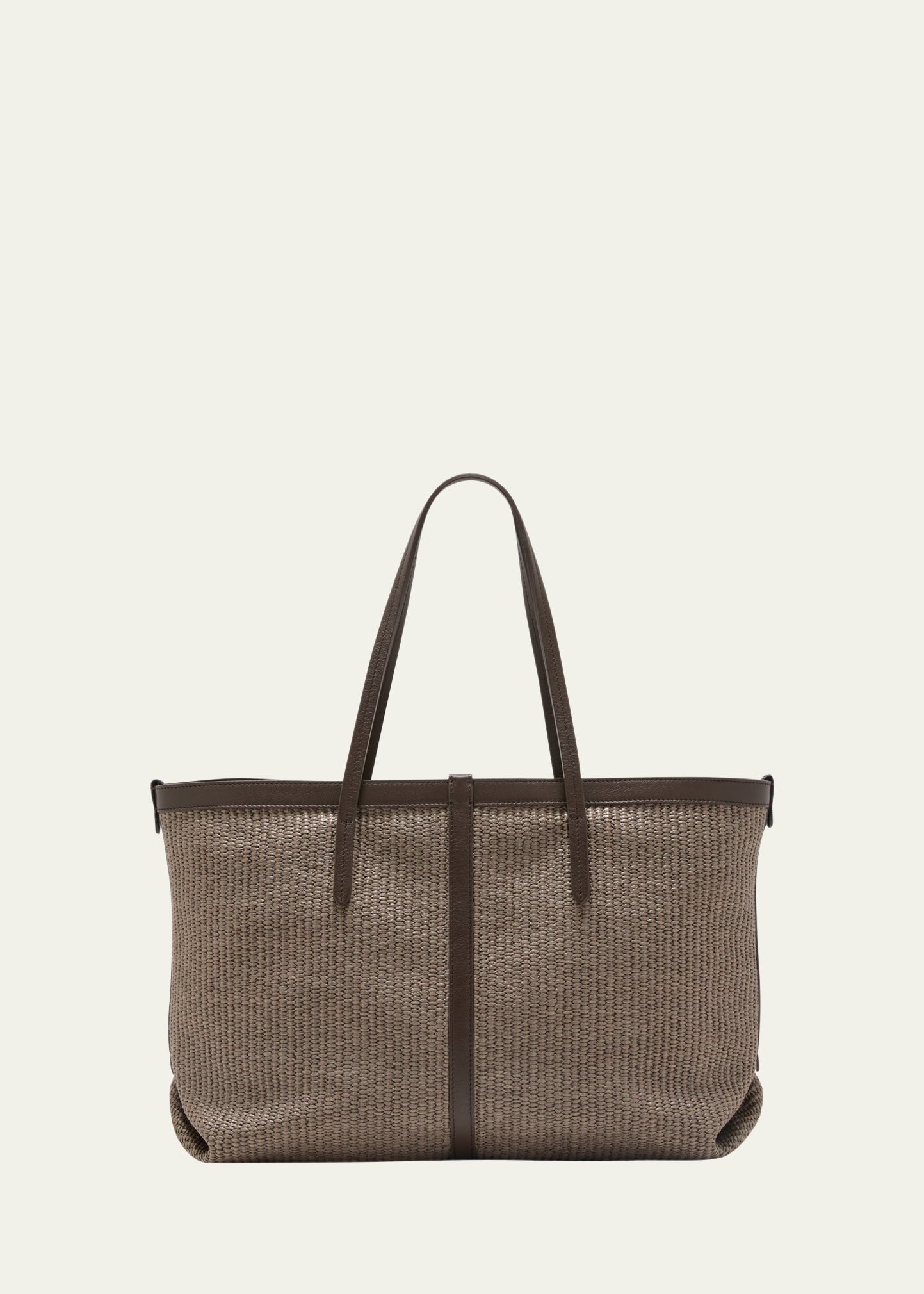 BRUNELLO CUCINELLI★Techno Cotton Raffia Shopper Basket Bag Marina shopper bag for Woman in Rope | Brunello Cucinelli
