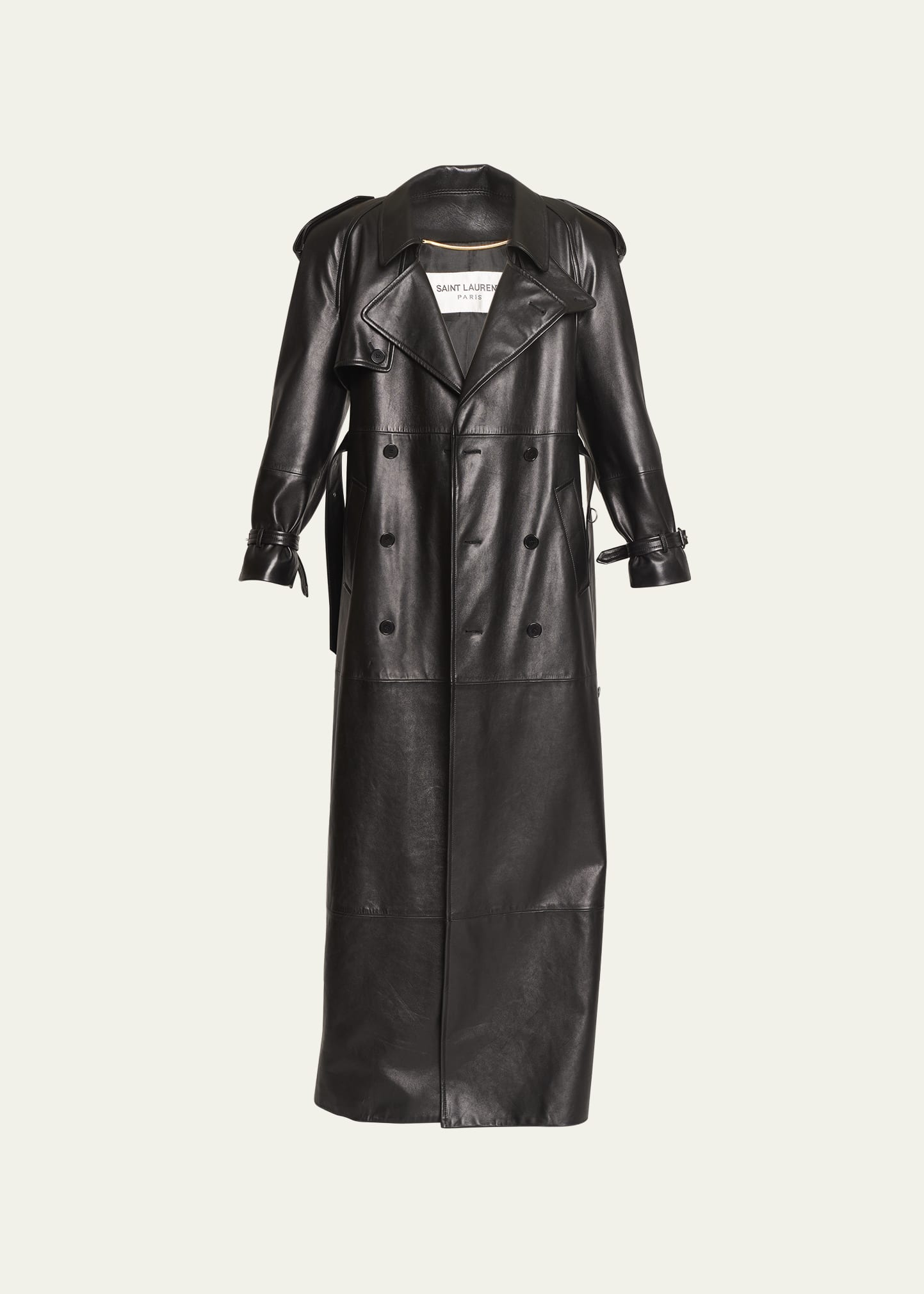 Saint Laurent Long Leather Trench Coat