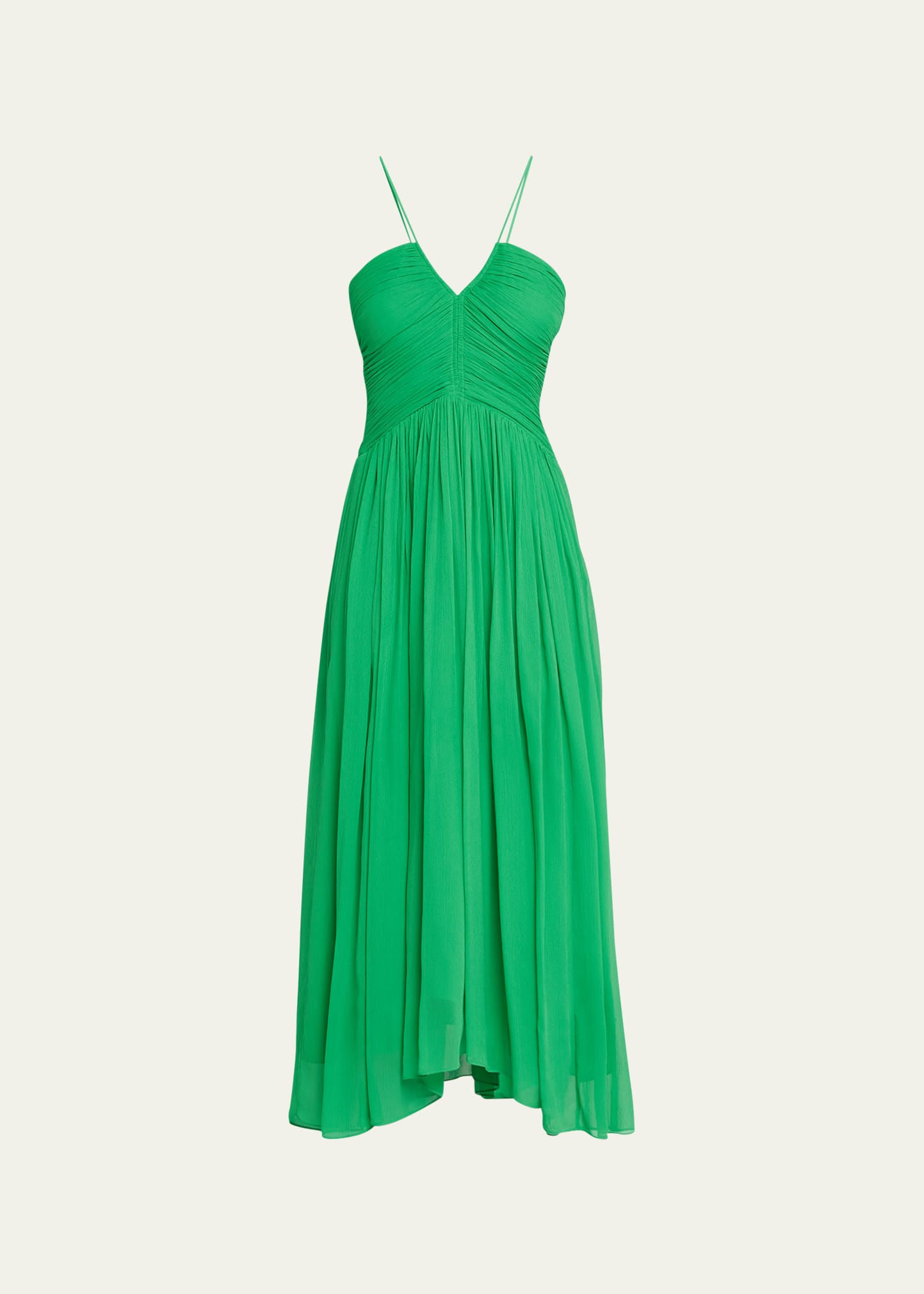 A.L.C. Rumi Silk Ruched Midi Dress - Bergdorf Goodman