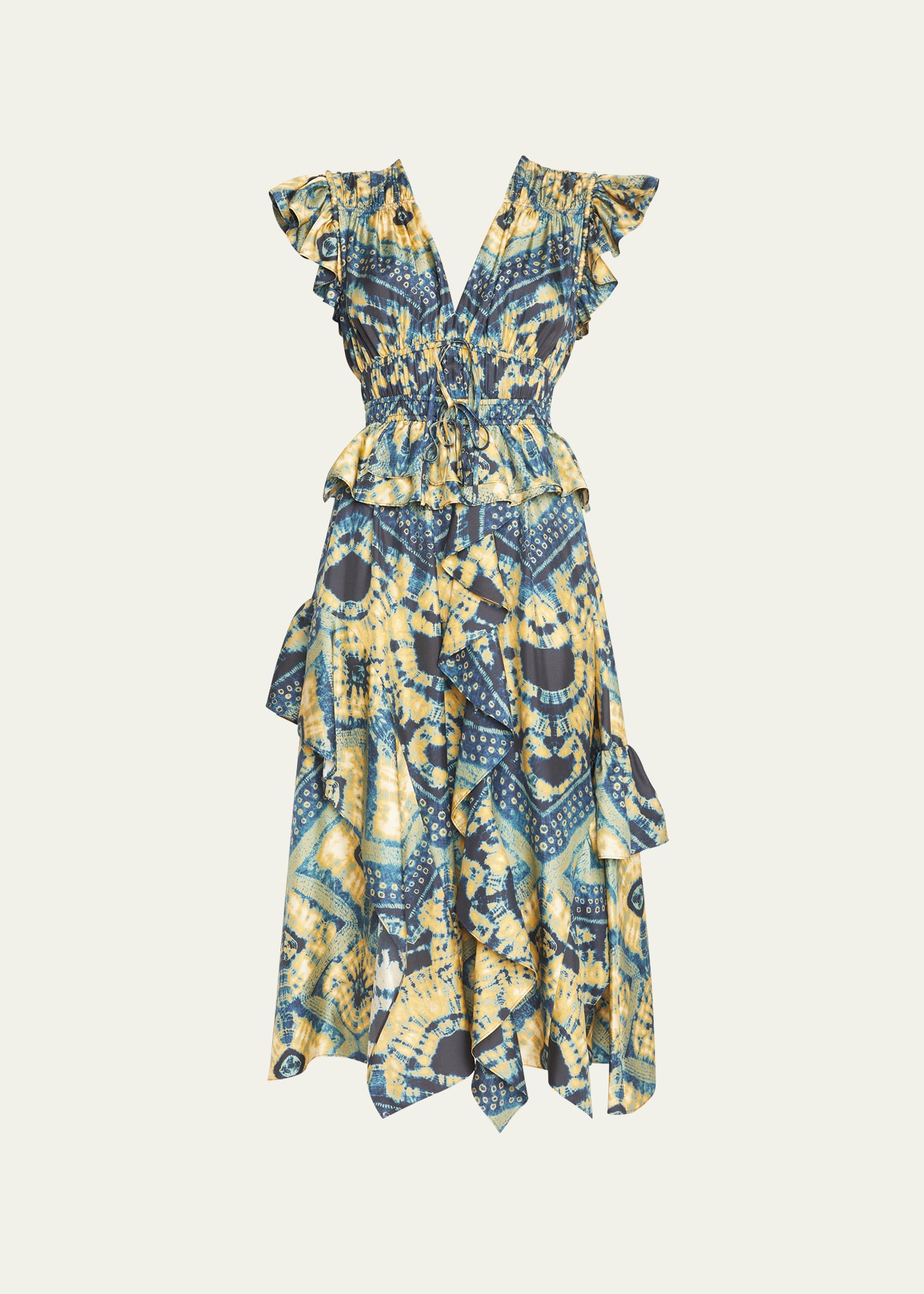 Avienna print tiered dress sale