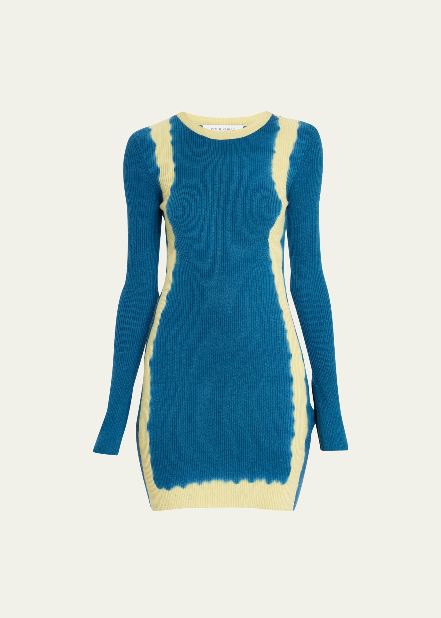 Prabal Gurung Painted Seam Ribbed Body Con Mini Dress Bergdorf