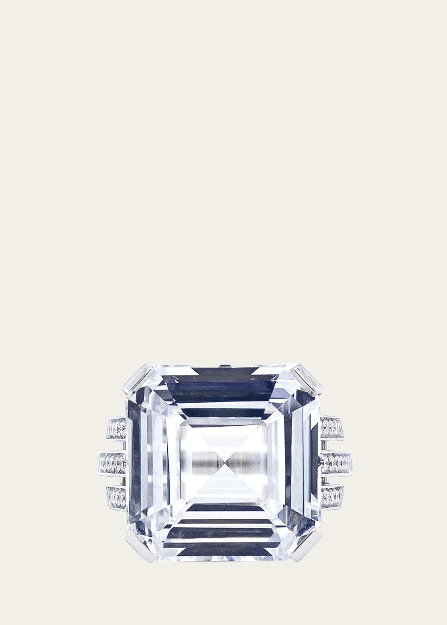 Bayco Platinum Ring with White Sapphire and Diamonds 