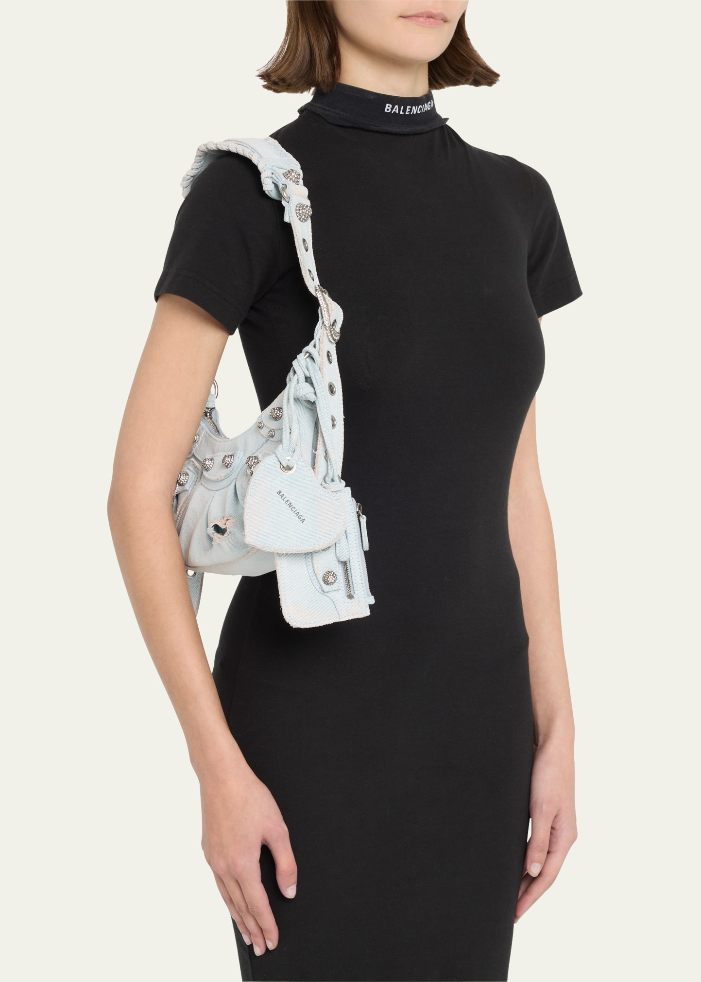 Balenciaga Le Cagole XS Washed Denim Shoulder Bag - Bergdorf Goodman