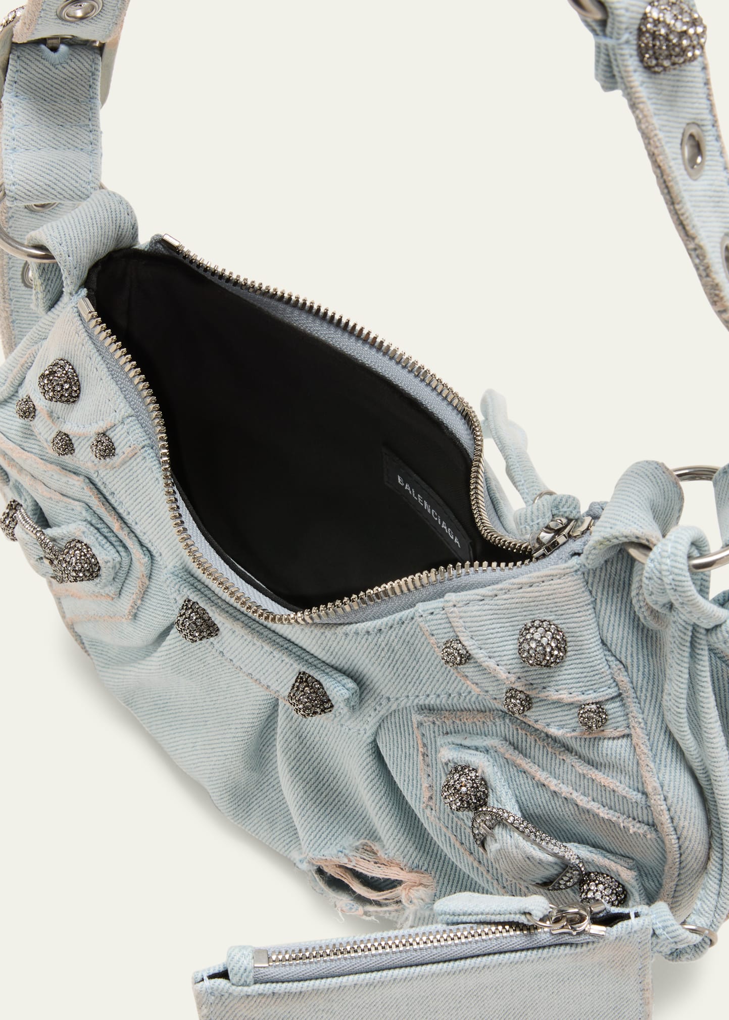 Balenciaga Le Cagole XS Washed Denim Shoulder Bag - Bergdorf Goodman