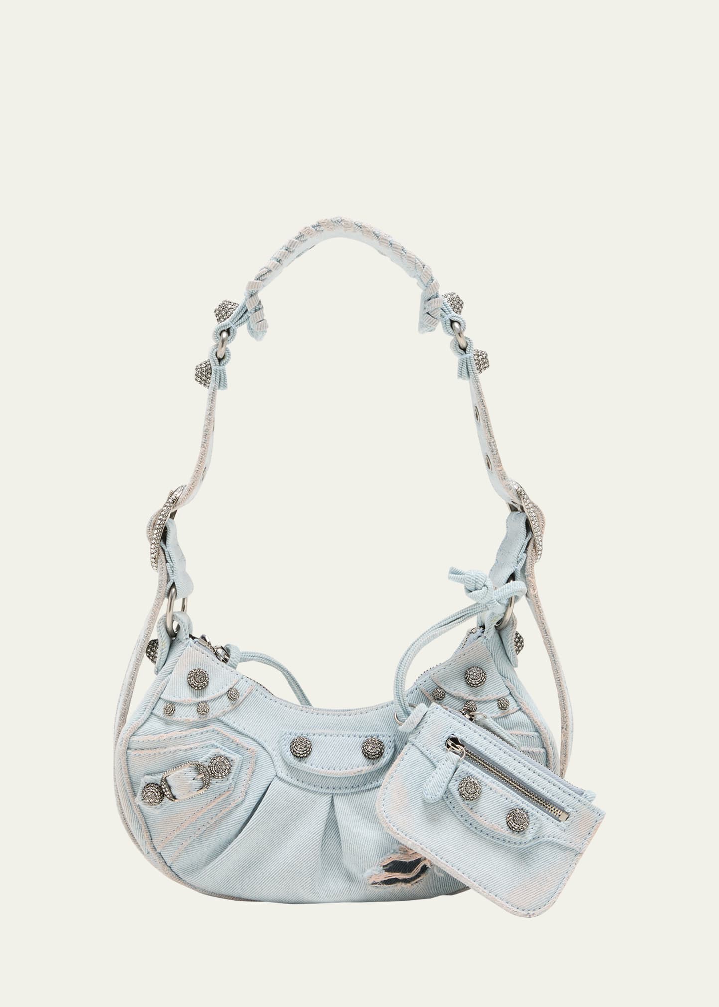 Balenciaga Le Cagole XS Washed Denim Shoulder Bag - Bergdorf