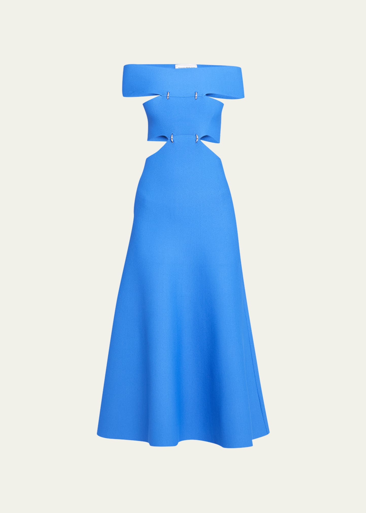 McQueen Cutout Off-The-Shoulder Knit Midi Dress - Bergdorf Goodman