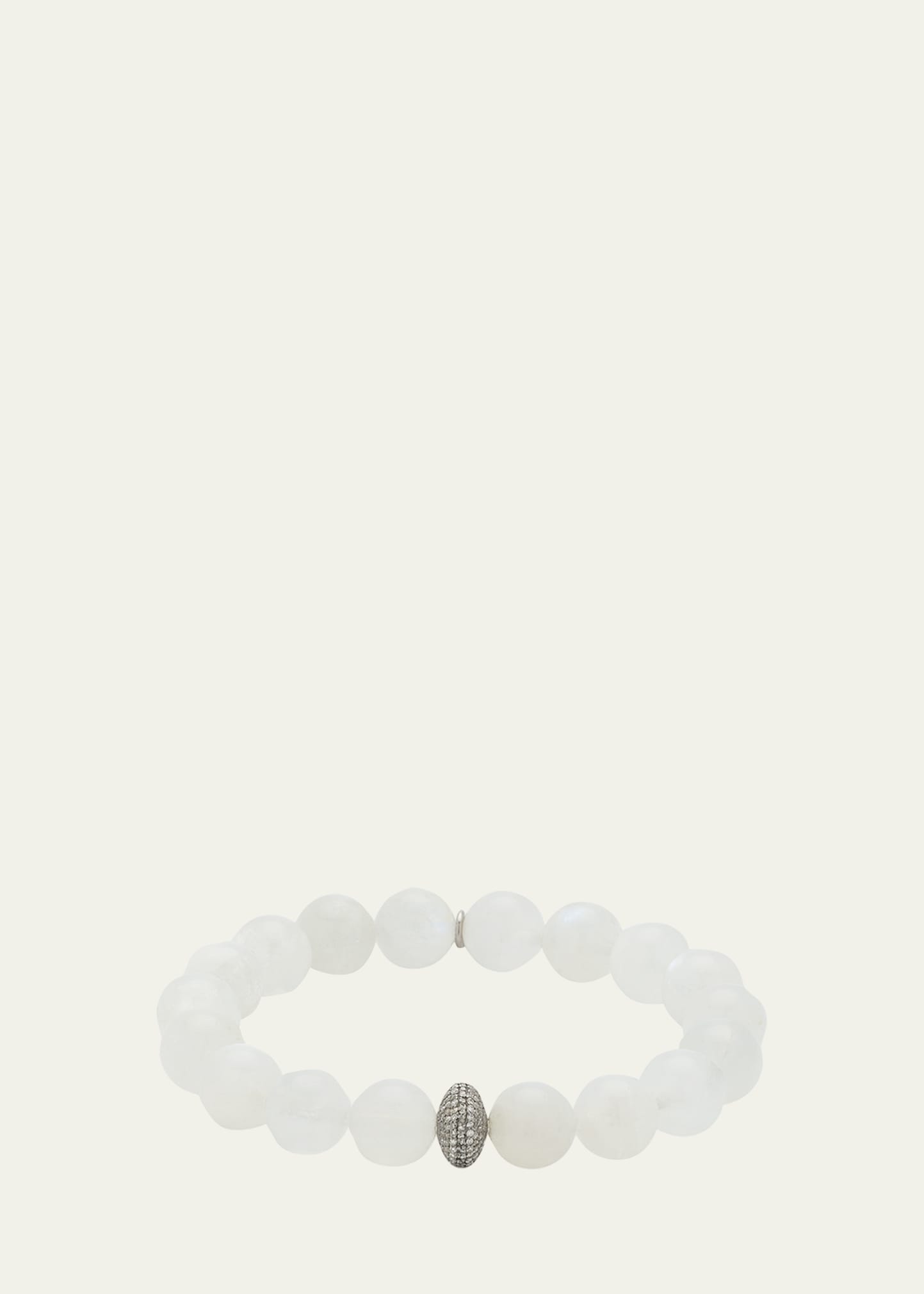 Sheryl Lowe Smooth Round Moostone Bracelet with Diamonds