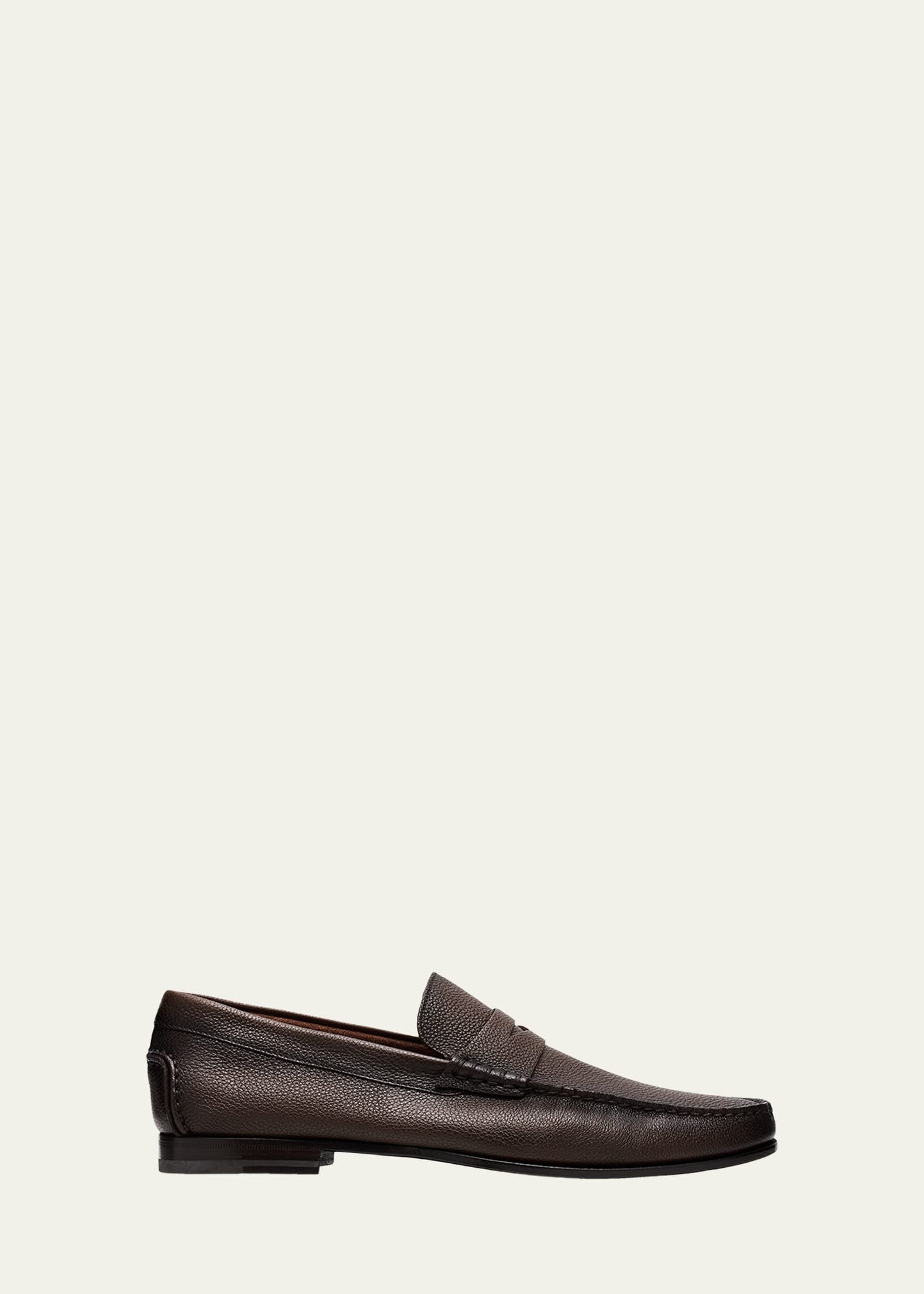 Santoni Men's Ikangia Leather Penny Loafers - Bergdorf Goodman
