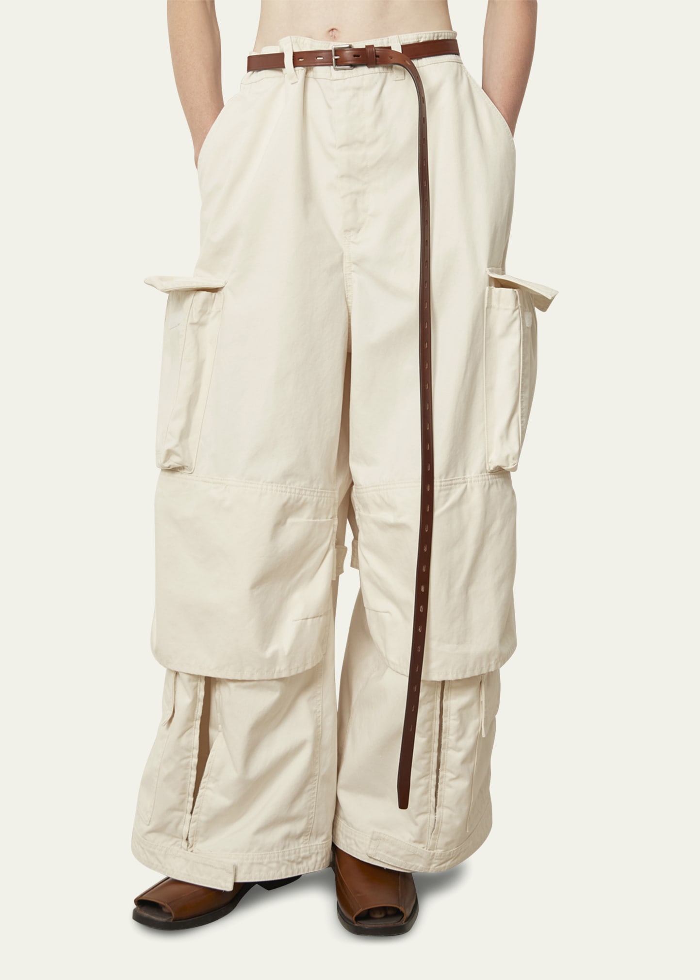 パンツ Hed mayner layered cargo pants Hed Mayner Brown Layered Cargo Pants Hed Mayner