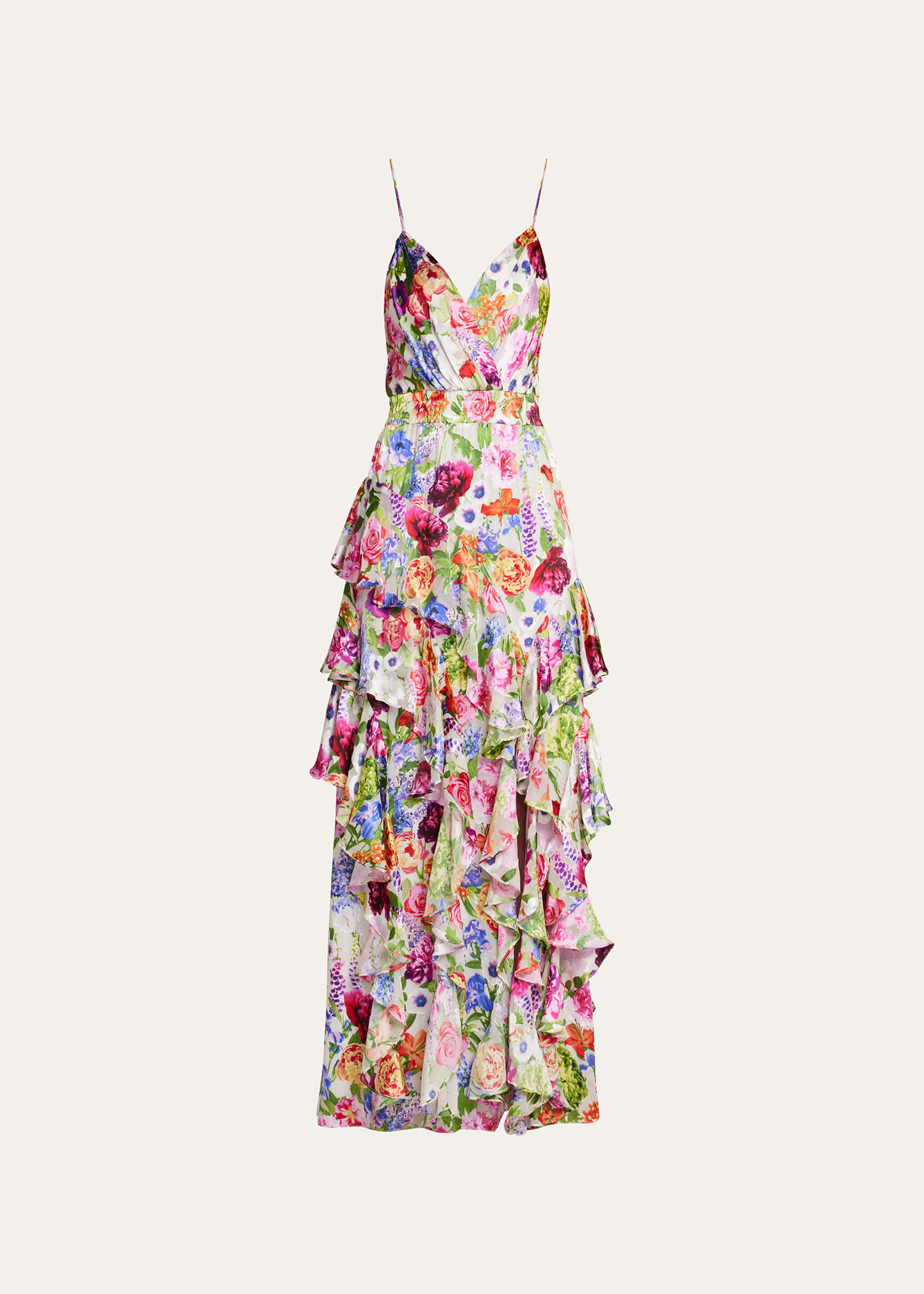 Alice + Olivia Hayden Ruffled Floral Maxi Dress