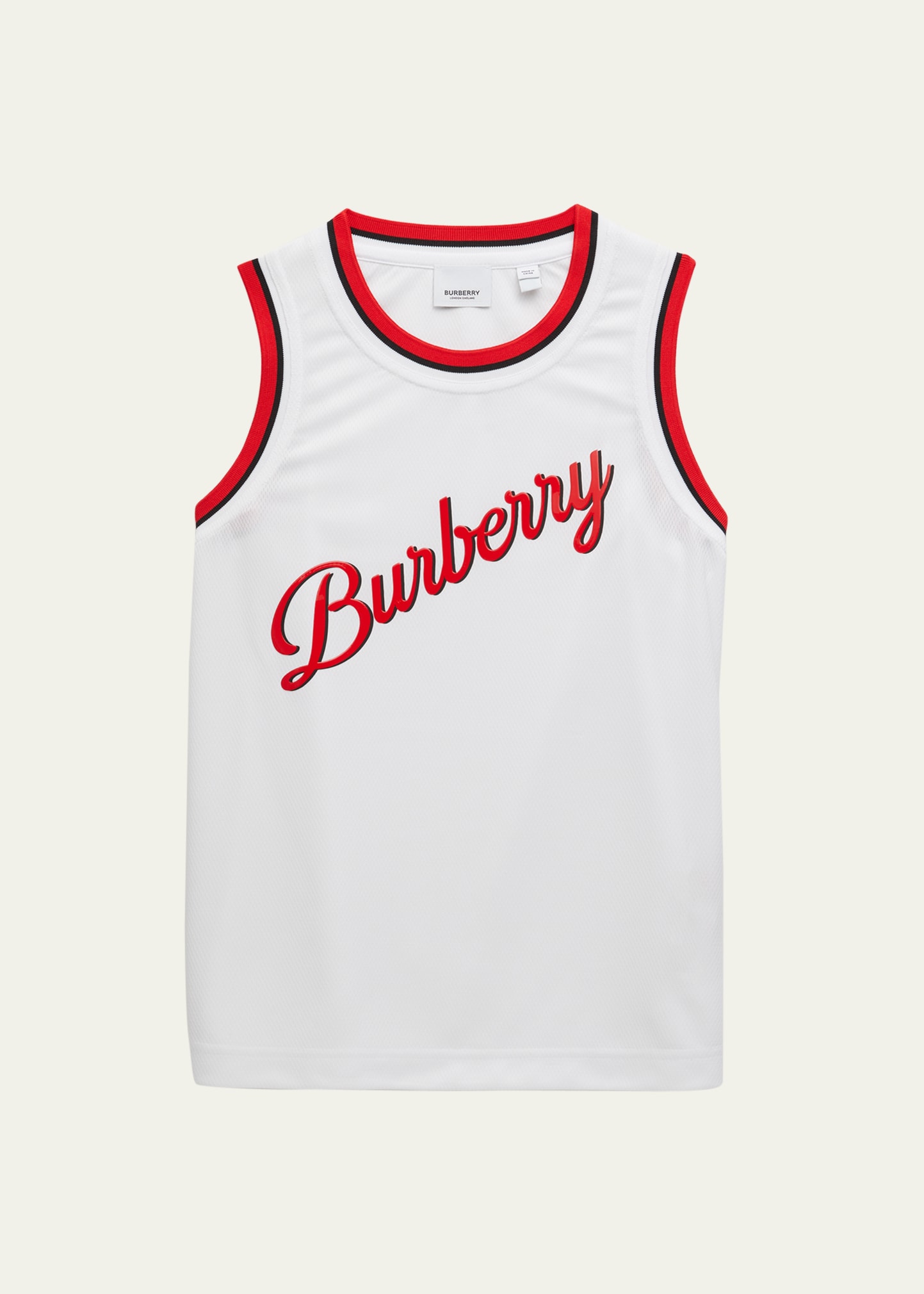 Burberry Boy's Kenny Mesh Logo-Print Jersey, Size 3-14 - Bergdorf Goodman