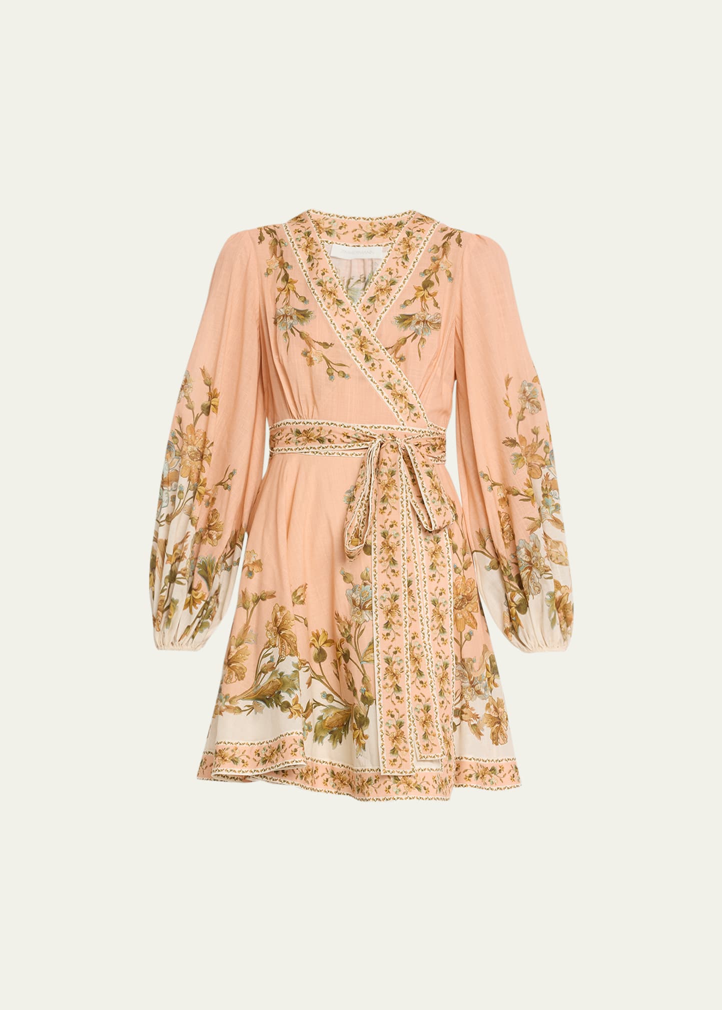 Zimmermann Floral Chintz Wrap Mini Dress - Bergdorf Goodman