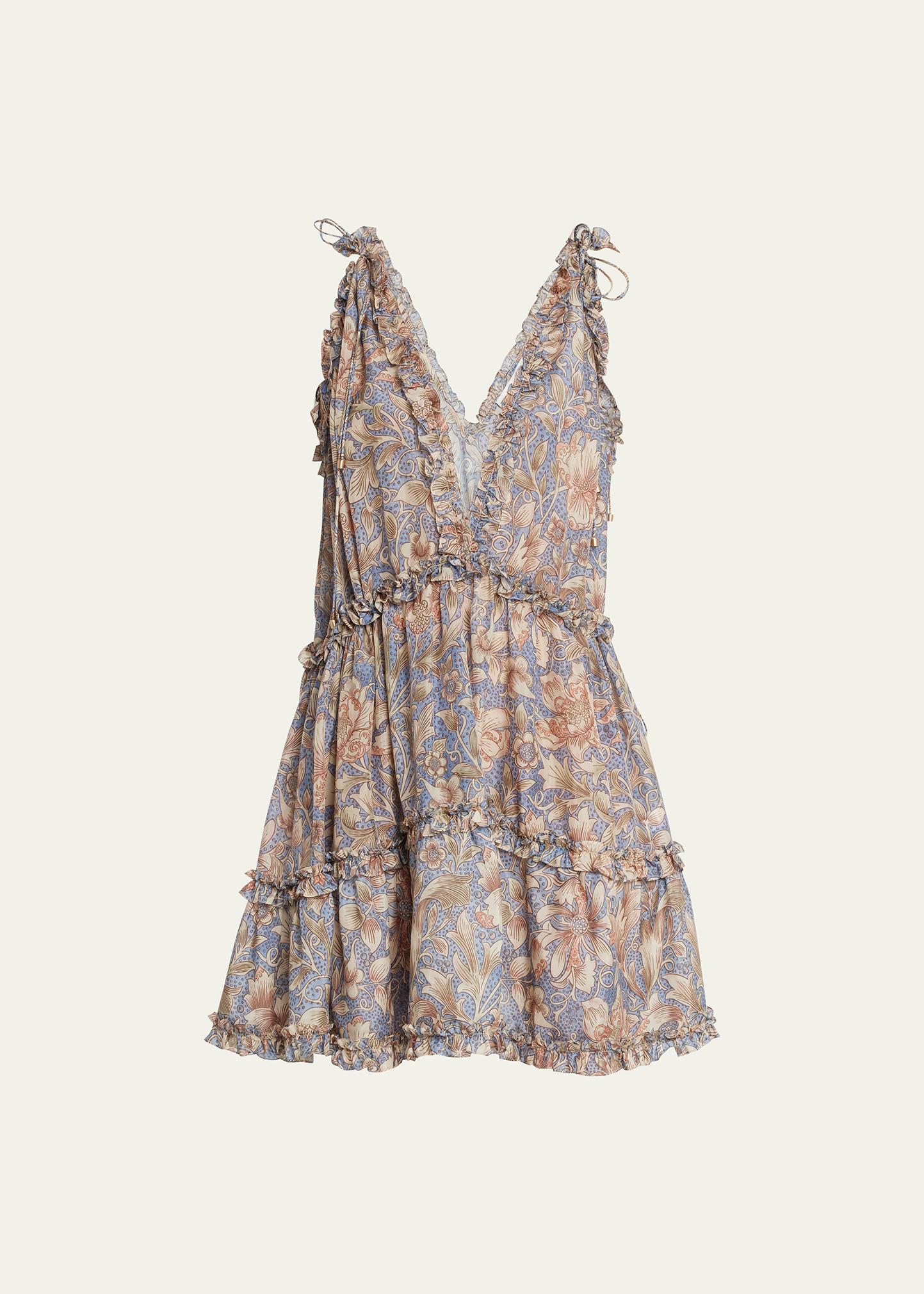 Zimmermann Chintz Draw Frill Mini Dress - Bergdorf Goodman