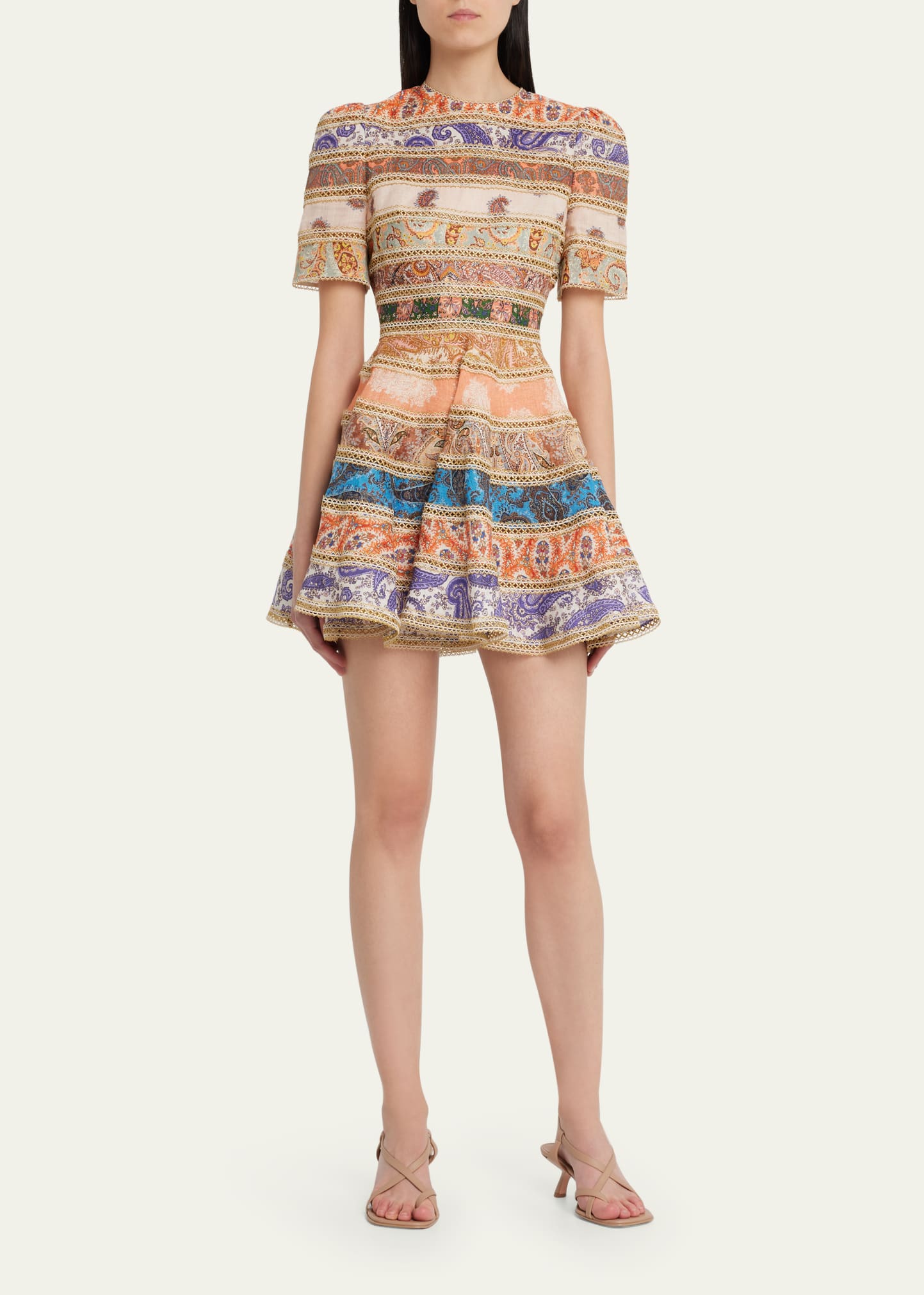 Zimmermann Devi Spliced Mini Dress - Bergdorf Goodman