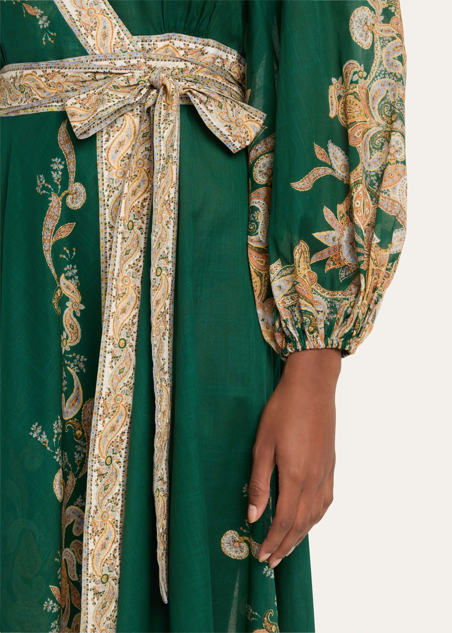 Zimmermann Devi Paisley Wrap Midi Dress - Bergdorf Goodman