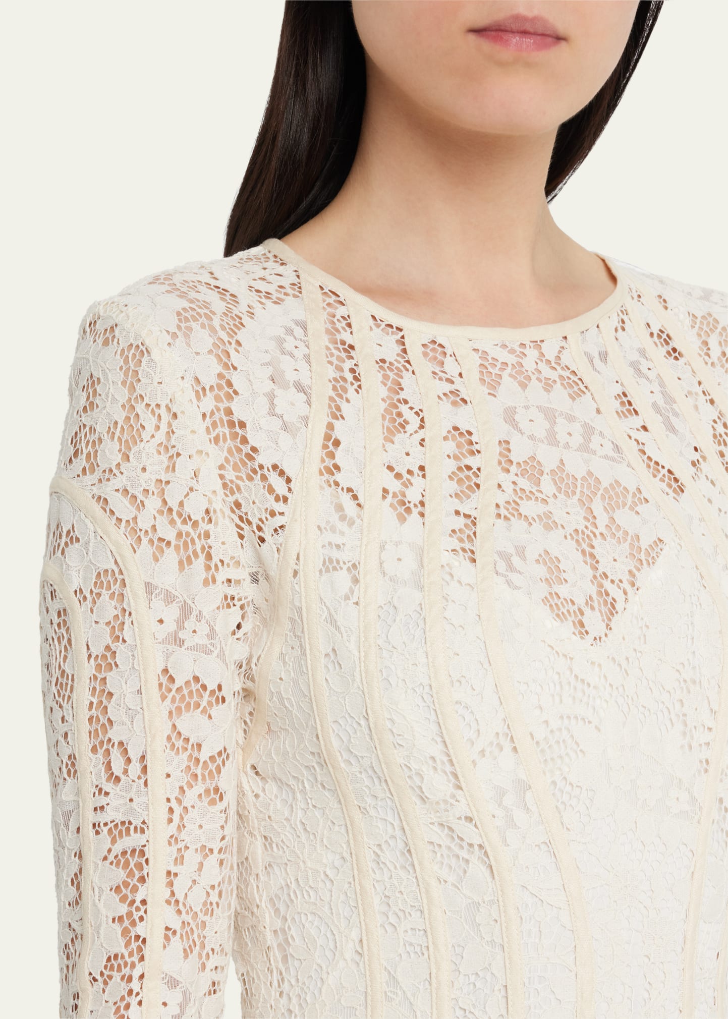 Zimmermann Devi Lace Long-Sleeve Midi Dress - Bergdorf Goodman