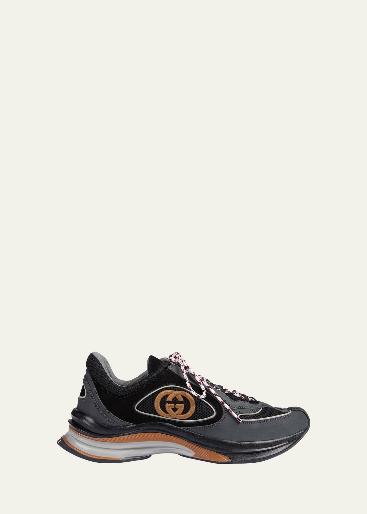 Gucci Men's Run Premium Mesh and Suede GG Runner Sneakers