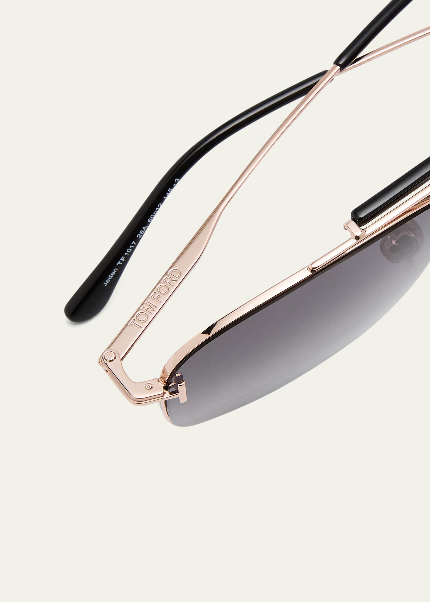 TOM FORD Men's Jaden T Logo Metal Aviator Sunglasses - Bergdorf