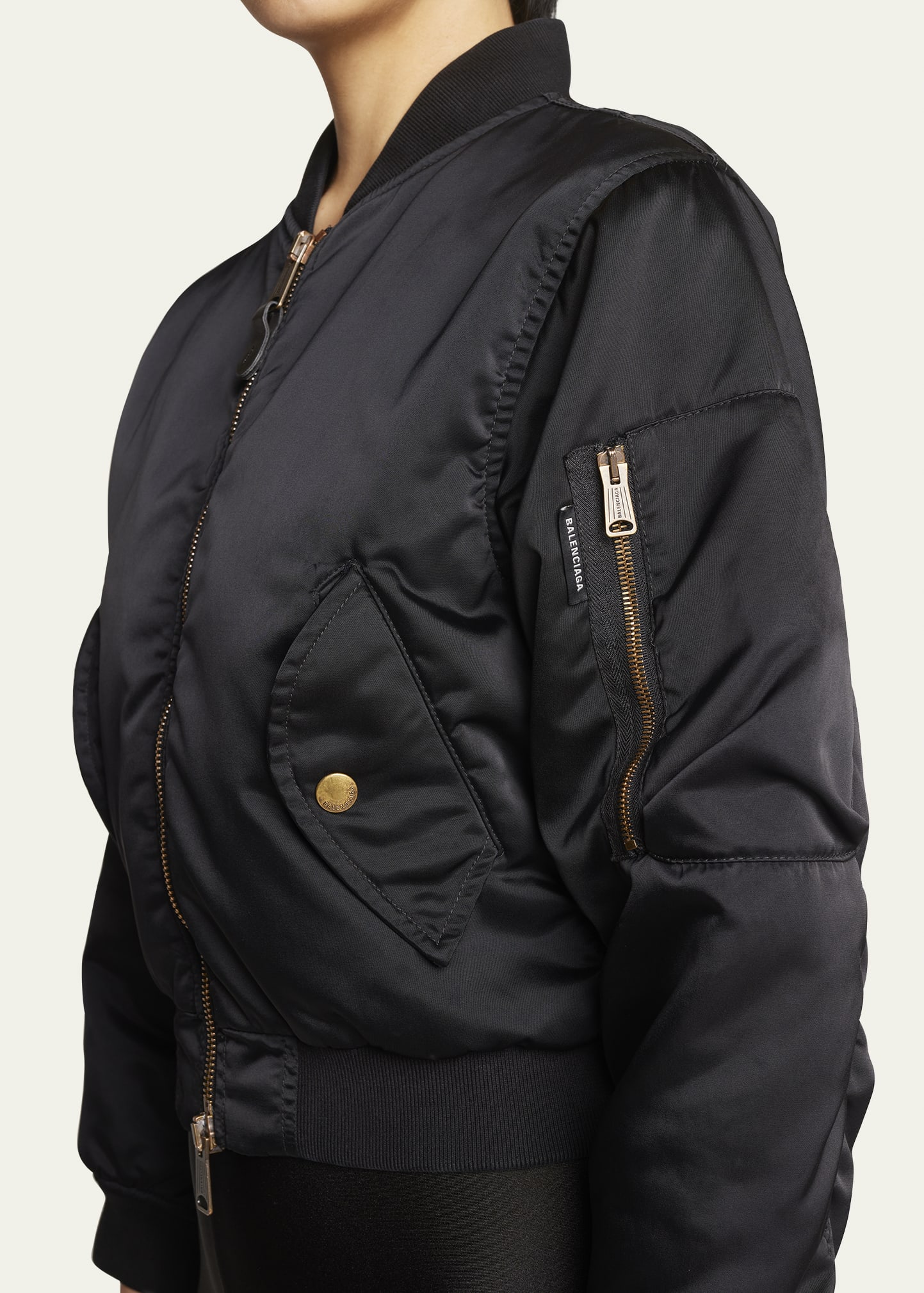 balenciaga shrunk bomber 23ss ボンバージャケット Balenciaga Shrunk Zip-Up Bomber Jacket - Bergdorf Goodman